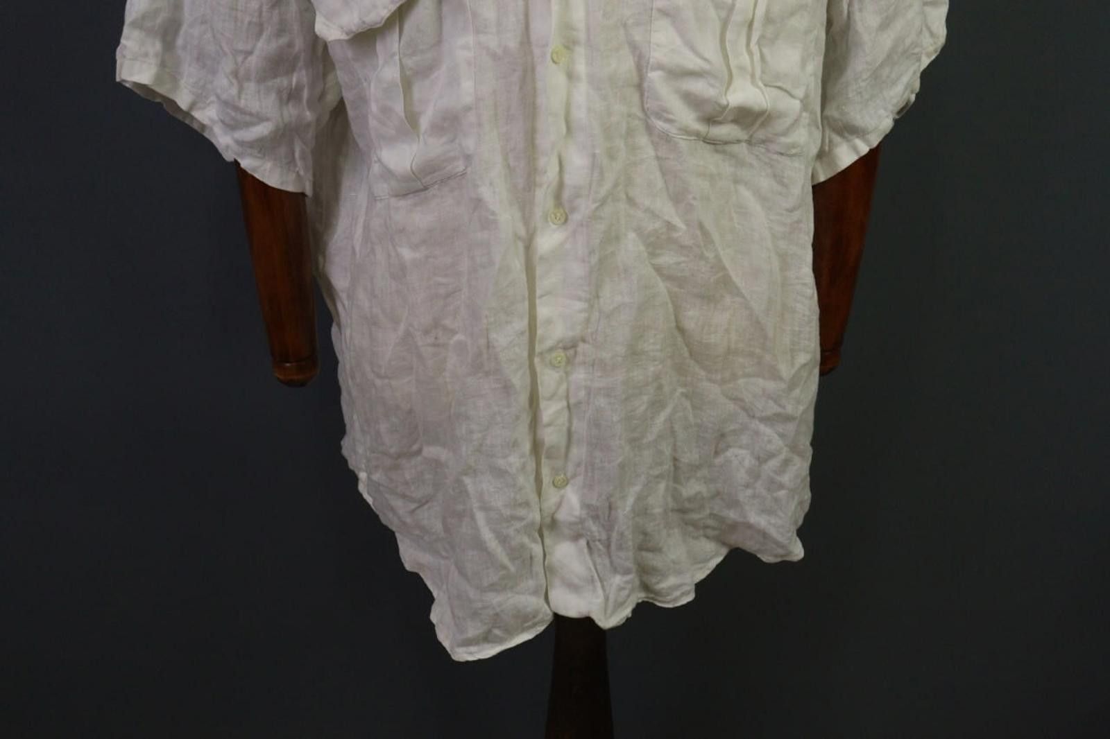 120% Lino 120% Lino White Collared Chest Pocket Button Down Shirt Size US M / EU 48-50 / 2 - 3 Thumbnail