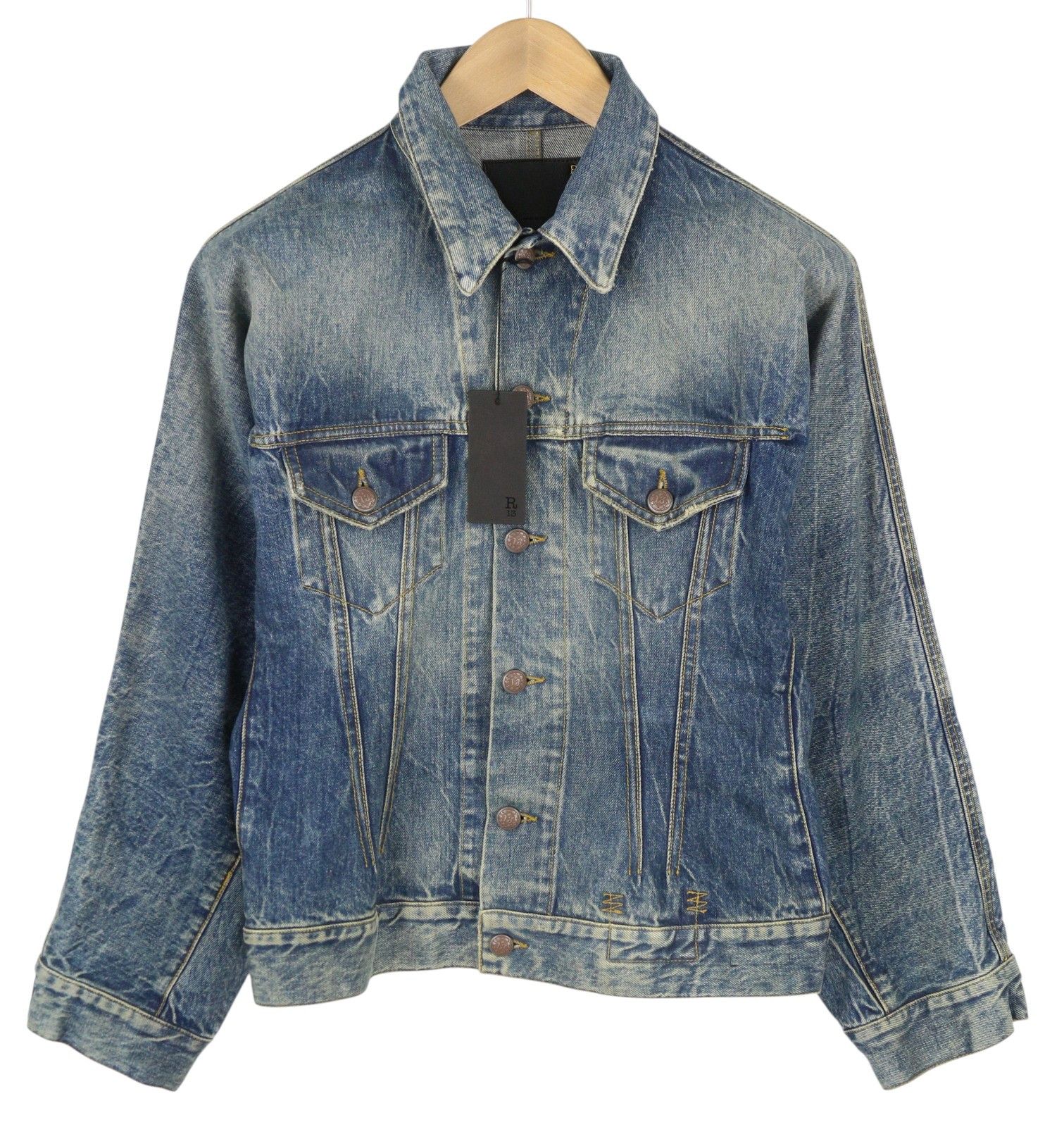 R13 RAGLAN TRUCKER M Kelly Loose Fit Button-Up Denim 86166 Size M / US 6-8 / IT 42-44 - 1 Thumbnail