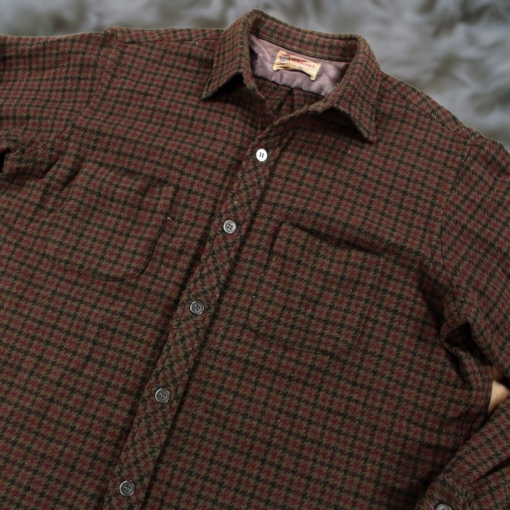 Towncraft VINTAGE PENNEYS TOWNCRAFT Shirt Mens LARGE Wool Flannel Plaid Button-Up 50s 60s Size US L / EU 52-54 / 3 - 1 Thumbnail