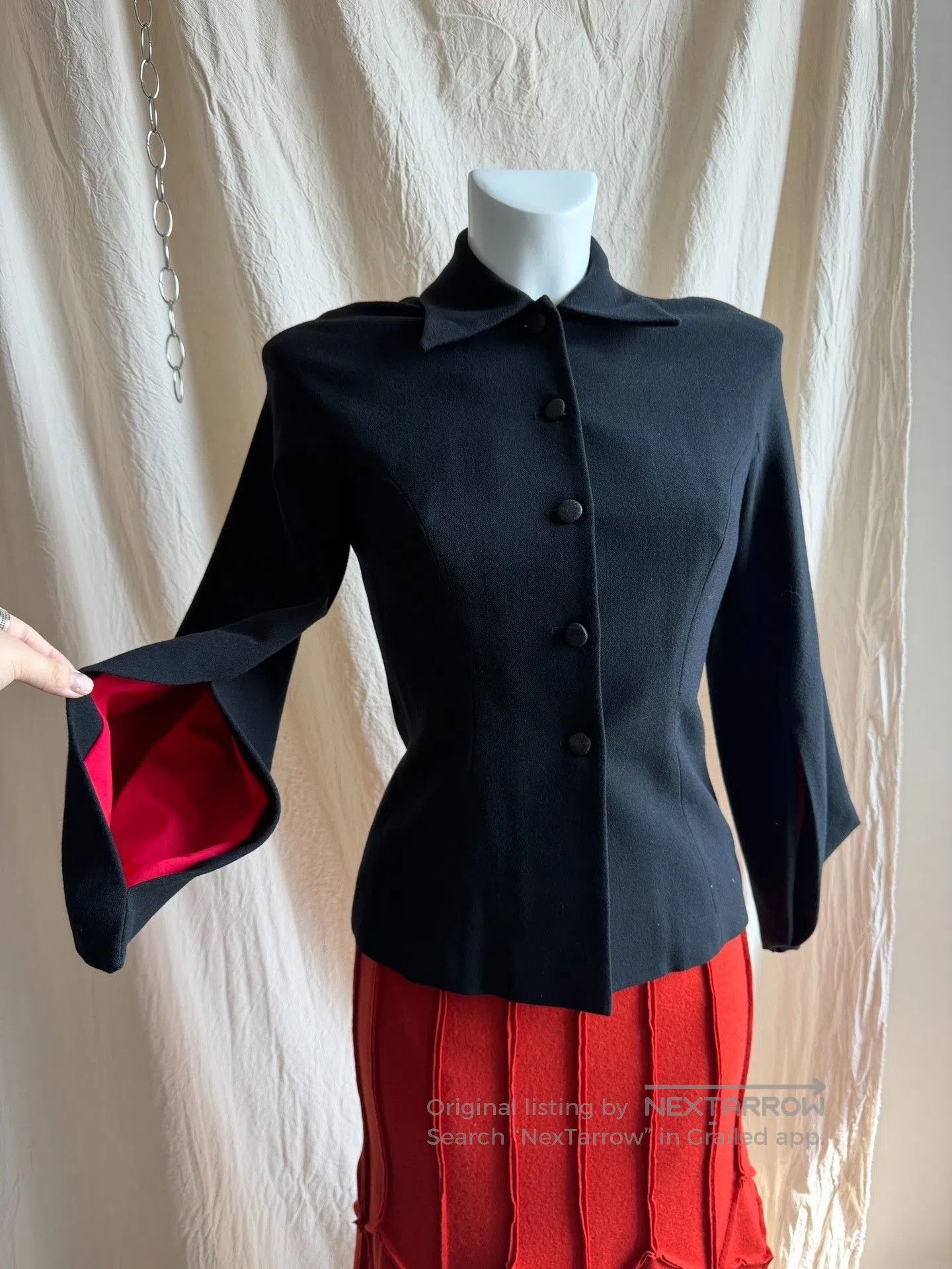 Other SYBILLA Black Cape-Style Asymmetric Cuff Jacket. Size M / US 6-8 / IT 42-44 - 5 Thumbnail