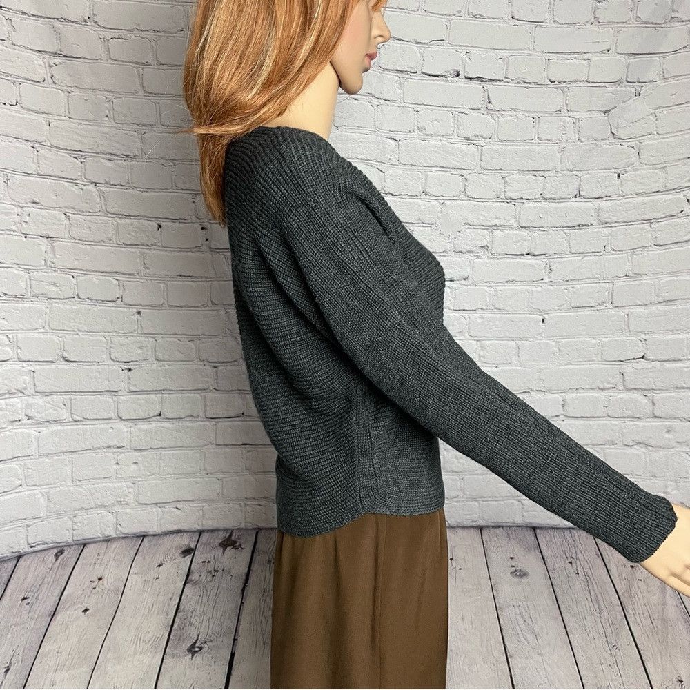 Elie Tahari Tahari Wool Blend Dark Grey Ribbed Sweater Size XS Size XS / US 0-2 / IT 36-38 - 3 Thumbnail