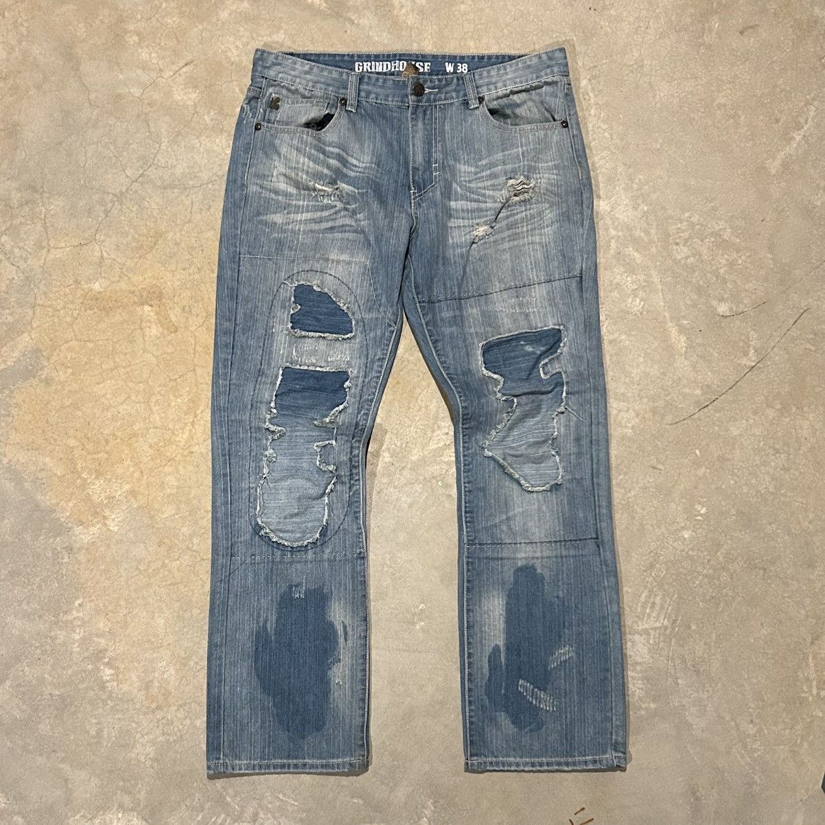 JNCO × Southpole × Vintage Crazy Vintage Y2K Grindhouse Baggy Repaired Denim Distressed Size US 38 / EU 54 - 1 Thumbnail
