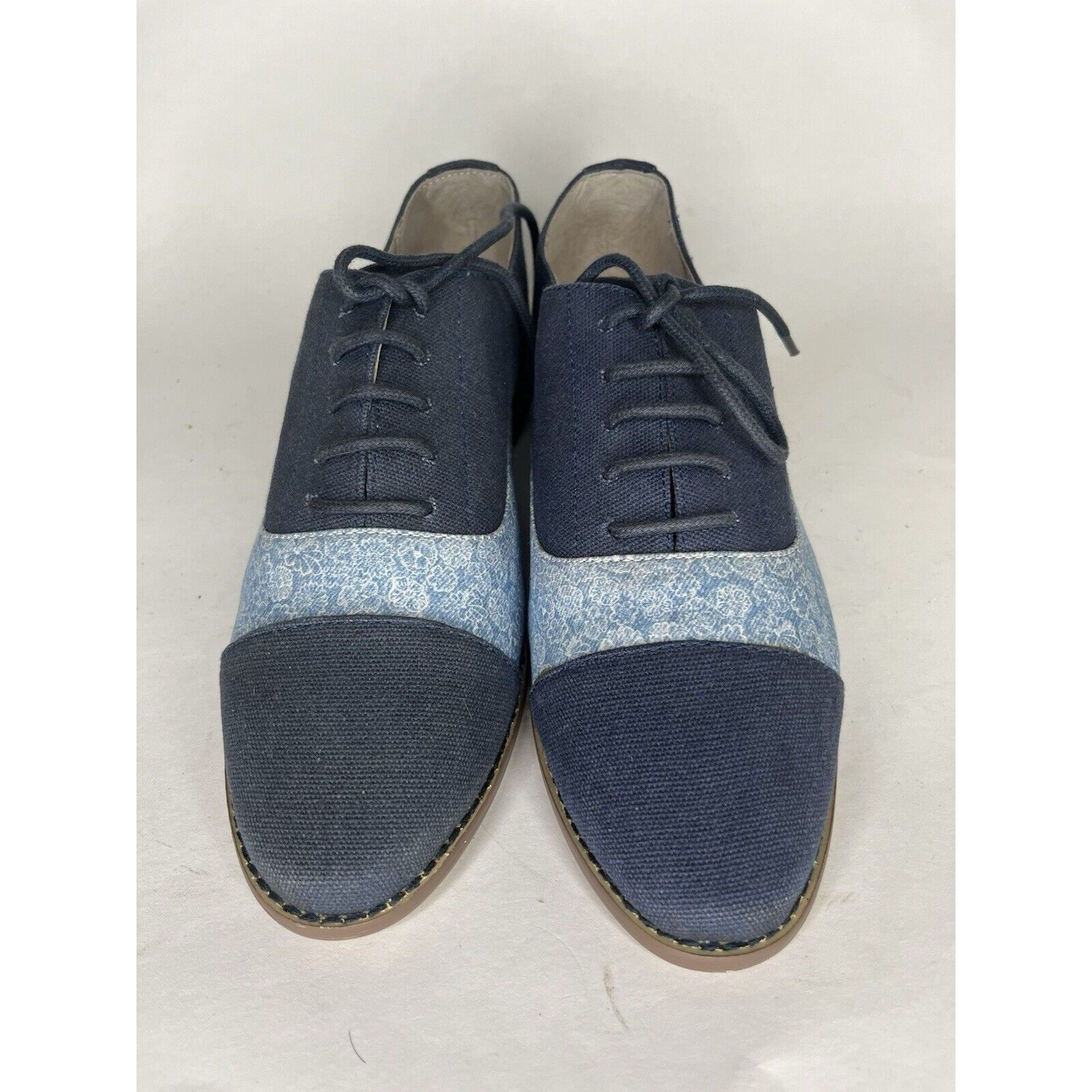 Other Marais USA Shoes Blue Floral Canvas Cap Toe Lace Up Oxfords Size US 8.5 / IT 38.5 - 10 Thumbnail