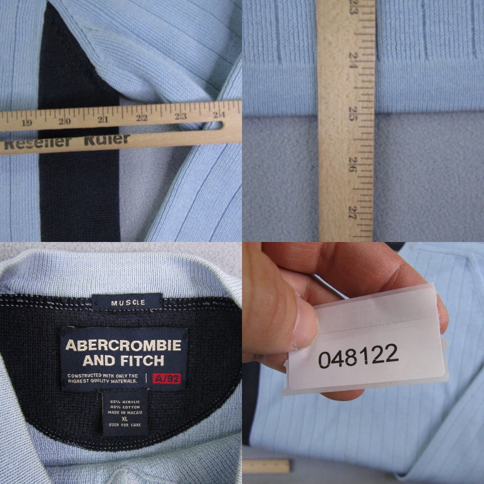 Abercrombie & Fitch VINTAGE Abercrombie & Fitch Sweater Mens XL Blue V-Neck Pullover Shirt? Size US XL / EU 56 / 4 - 8 Thumbnail