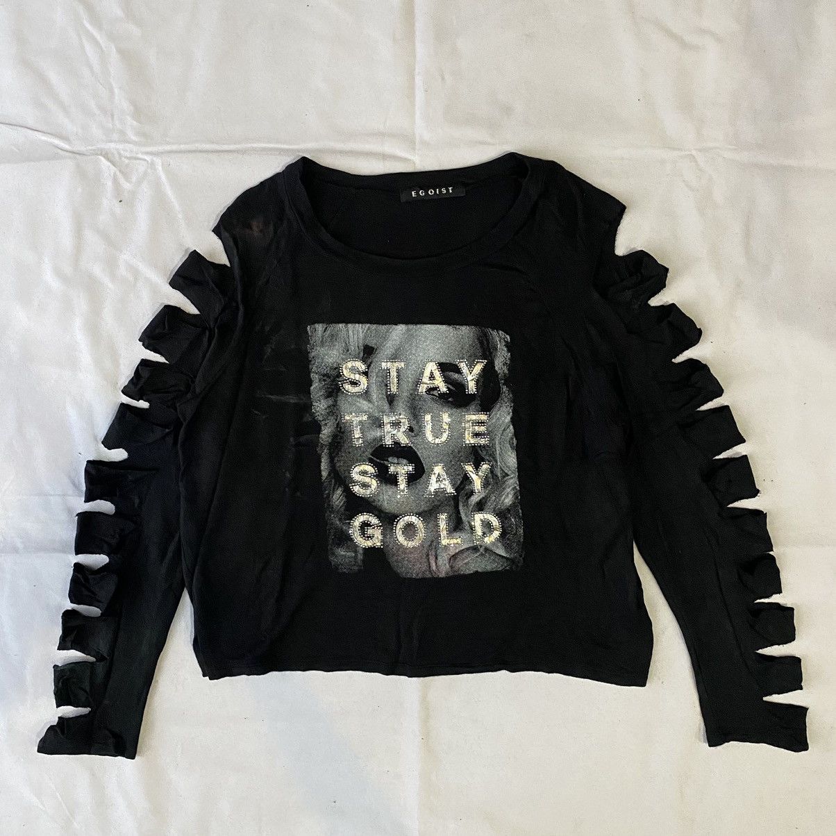 If Six Was Nine × Japanese Brand Japanese Grunge Egoist Stay True Stay Gold Cut Out Sleeve Size M / US 6-8 / IT 42-44 - 2 Thumbnail