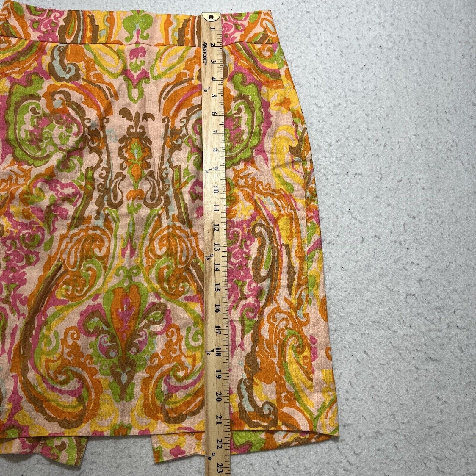 J.Crew J. Crew Women's Size 2 Linen Pencil Skirt Split Back Zip Up Size 26" / US 2 / IT 38 - 6 Thumbnail
