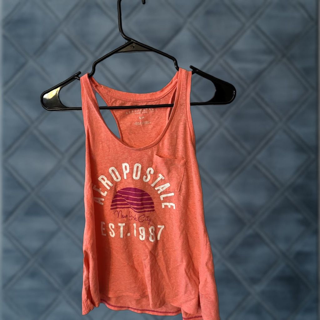 Aeropostale VINTAGE Aeropostale Tank Shirt Women S Pink Graphic Basic Cotton Knit 90s Concert Style Mens Girls Size S / US 4 / IT 40 - 1 Thumbnail