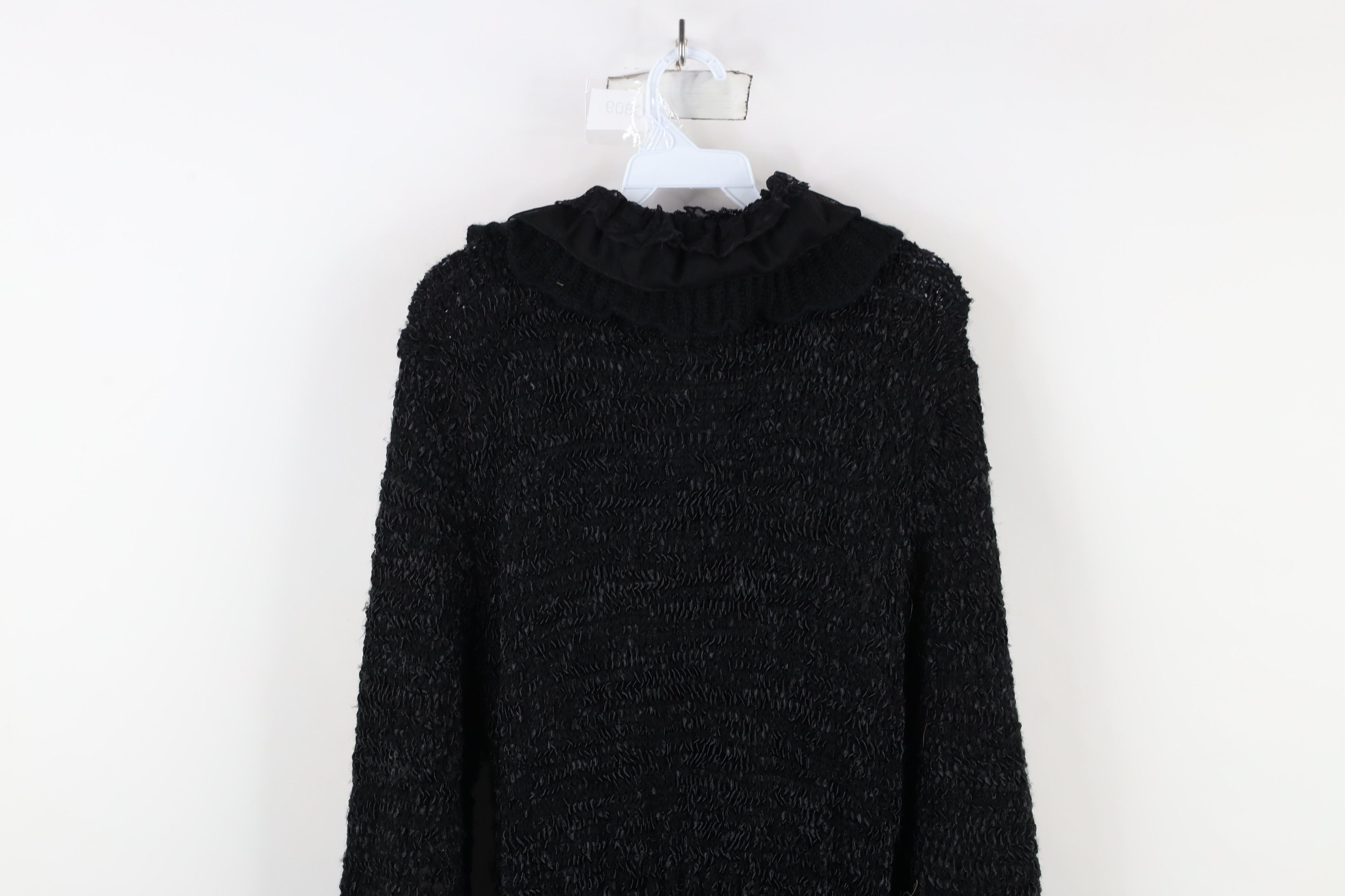 Vintage Vintage 90s Goth Ruffled Toggle Button Full Length Sweater Size XL / US 12-14 / IT 48-50 - 12 Thumbnail
