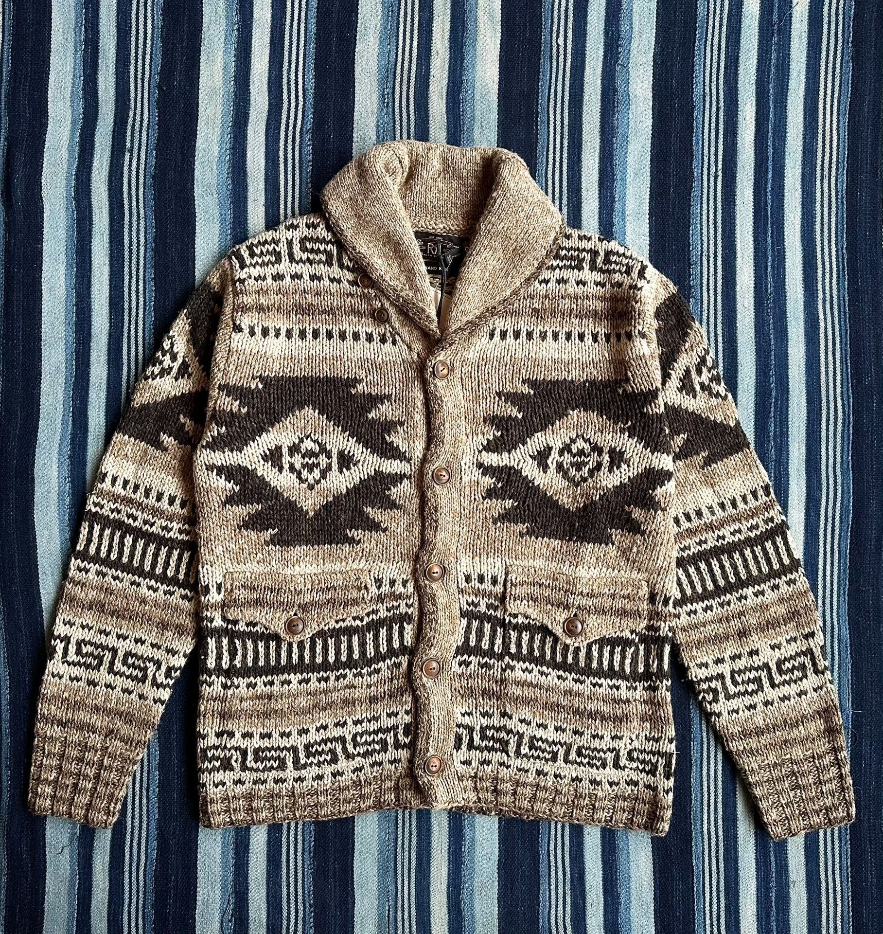 RRL Hand-Knit Linen-Blend Cardigan