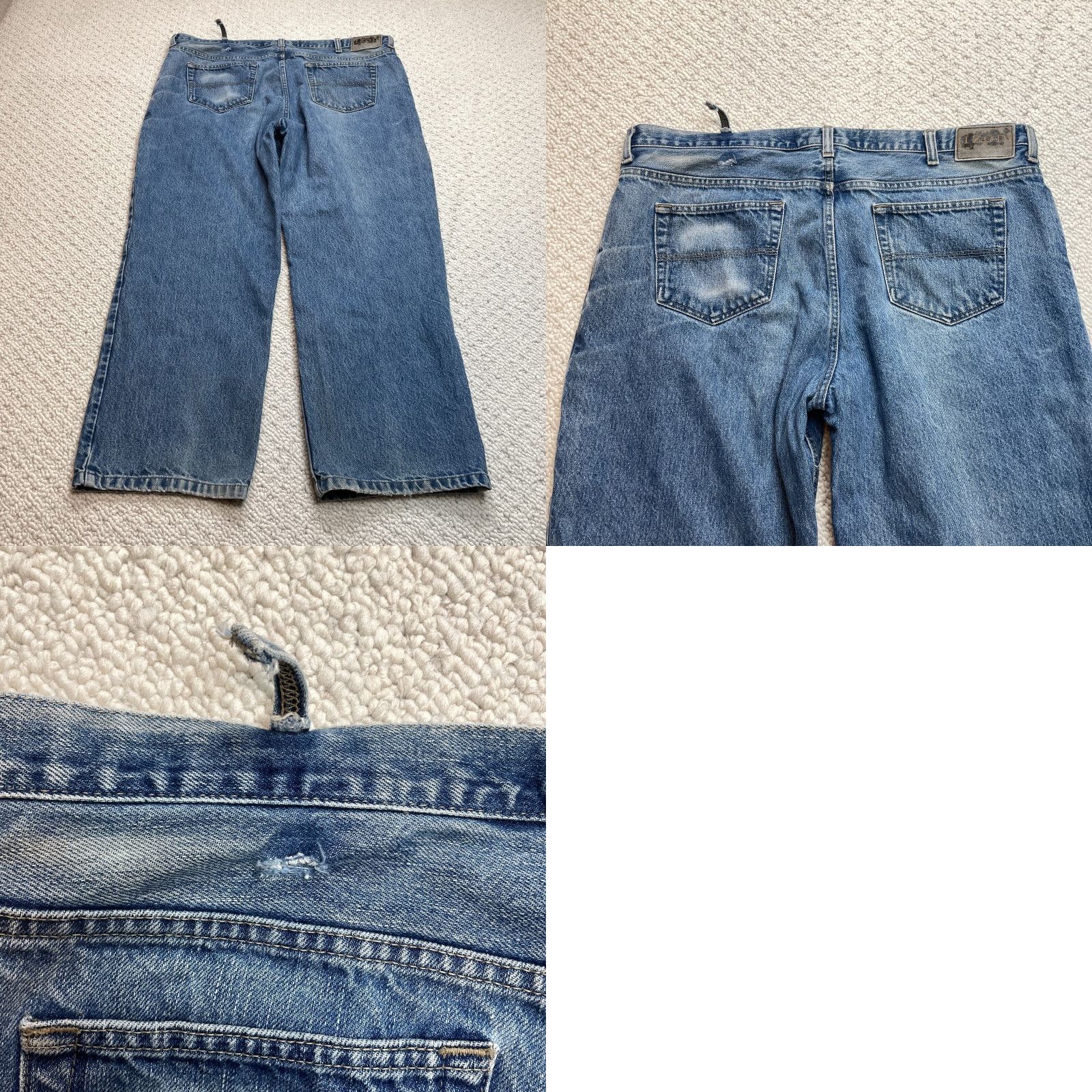 Izod VINTAGE IZOD Jeans Men 42x30 Blue Denim Classic Fit Waist Dark Wash Straight Jeans 5-Pocket Mens Size US 42 / EU 58 - 9 Thumbnail
