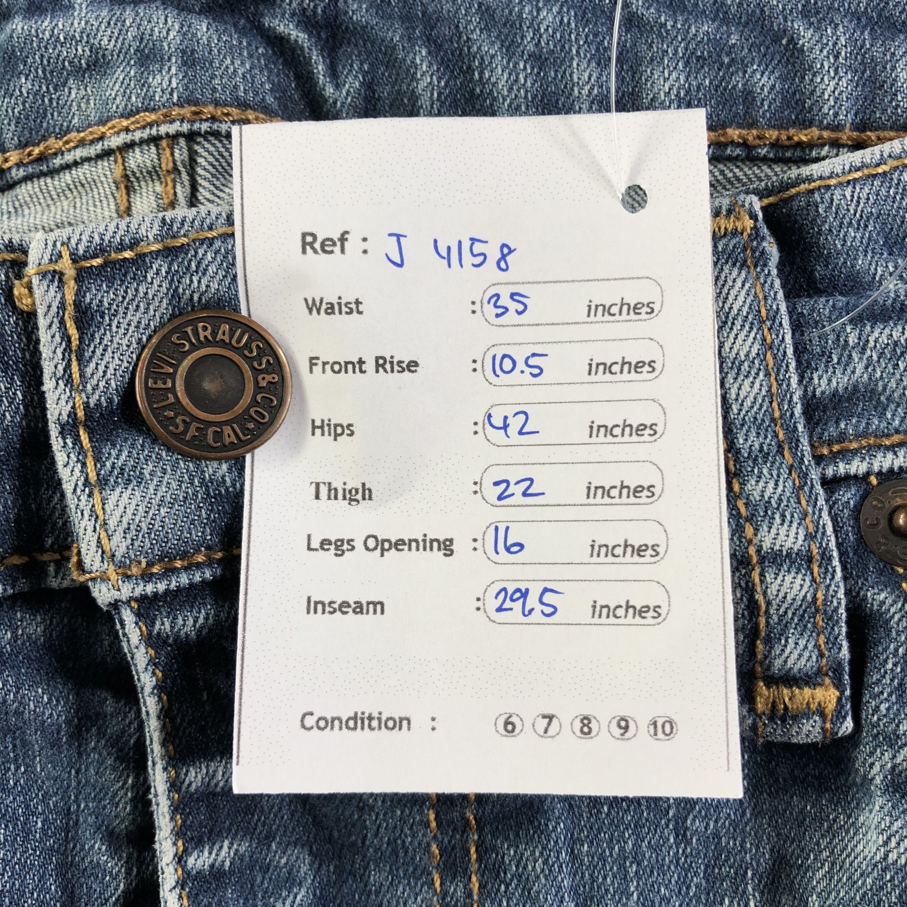 Levi's Vintage Blue Wash Levis 514 Jeans-J4158 Size US 35 - 12 Thumbnail