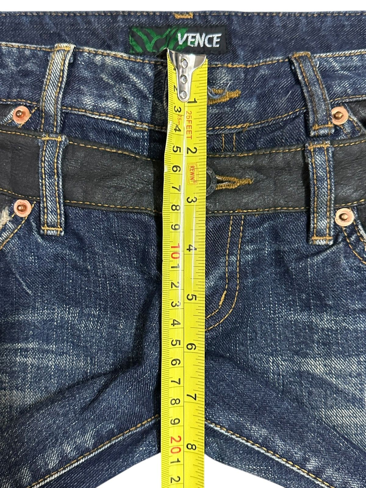 If Six Was Nine Vintage Japanese Brand Double Waist Distressed Flare Jeans Size US 28 / EU 44 - 15 Thumbnail