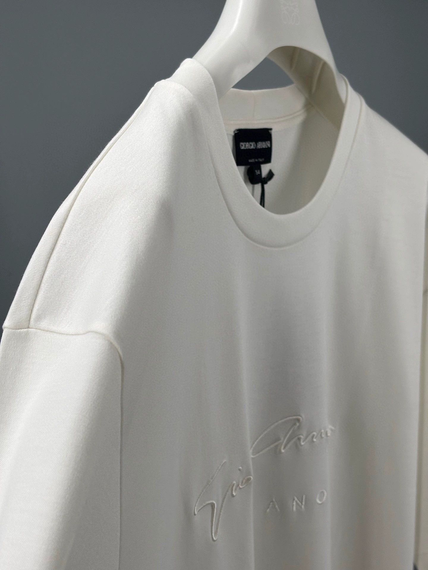 Emporio Armani giorgio armani men's white cotton t-shirt Size US M / EU 48-50 / 2 - 2 Thumbnail