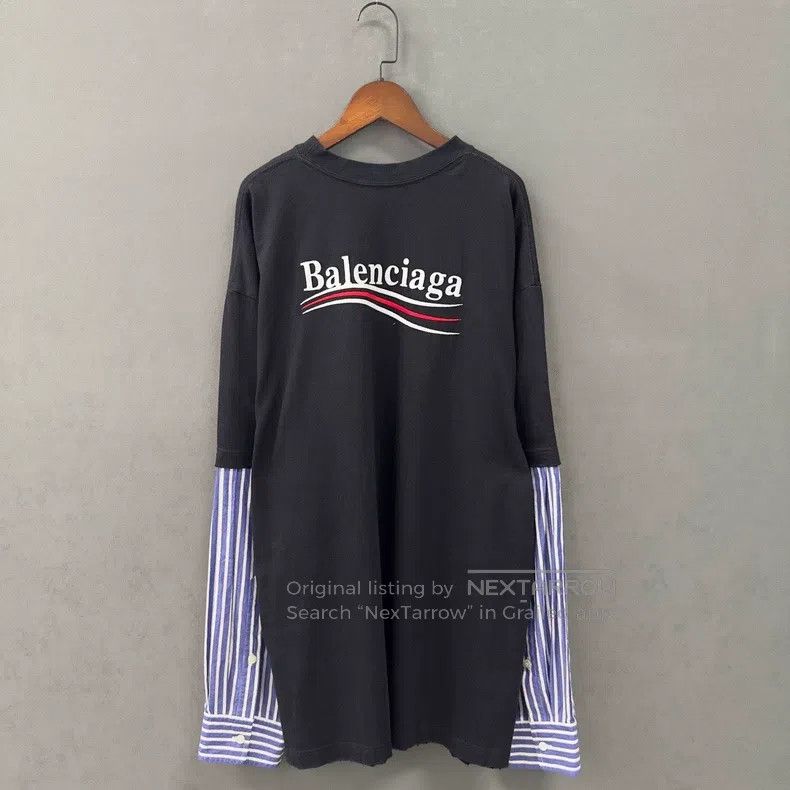 Balenciaga Fake Two-piece Top T-shirt and Shirt Collar