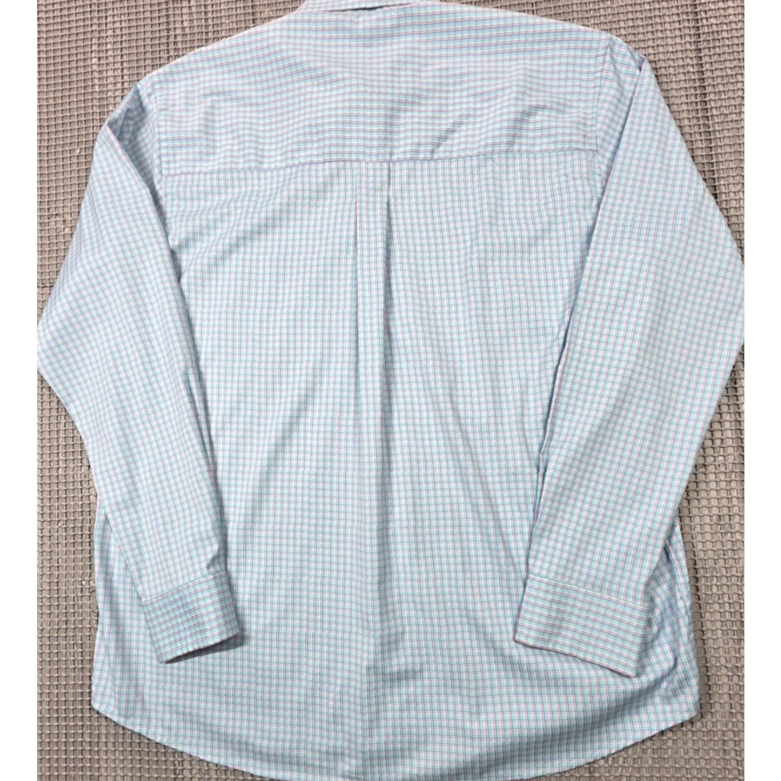 Vintage Turtleson Shirt Mens Tattersall Blue Pink Button Up Long Sleeve Performance Casu al Size US L / EU 52-54 / 3 - 6 Thumbnail