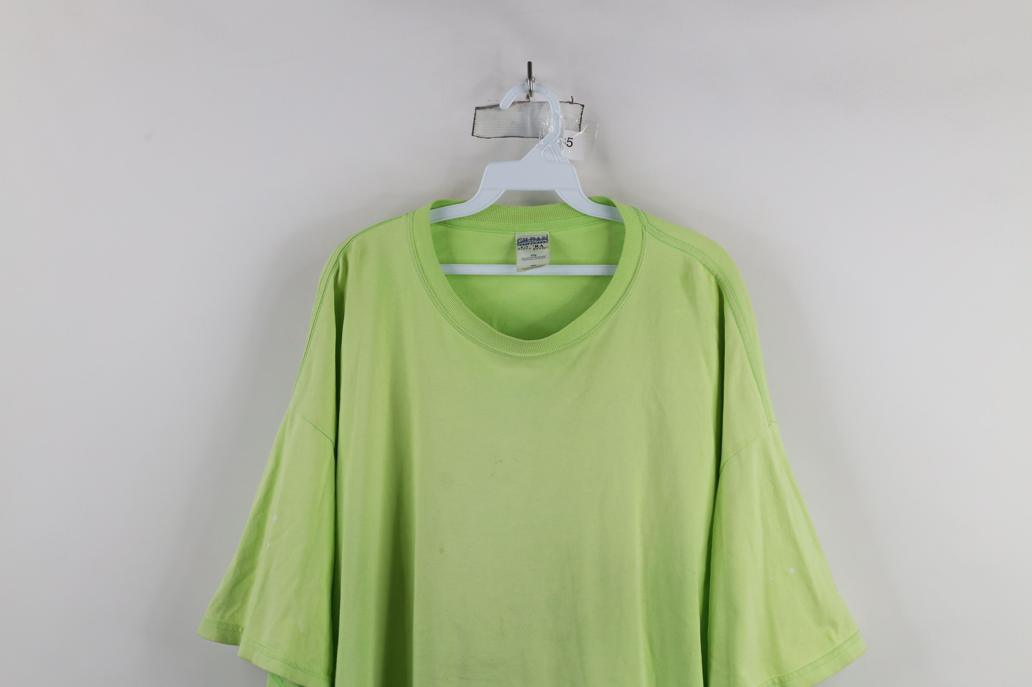 Vintage Vintage 90s Streetwear Heavyweight Blank T-Shirt Lime Green Size US XXL / EU 58 / 5 - 2 Thumbnail