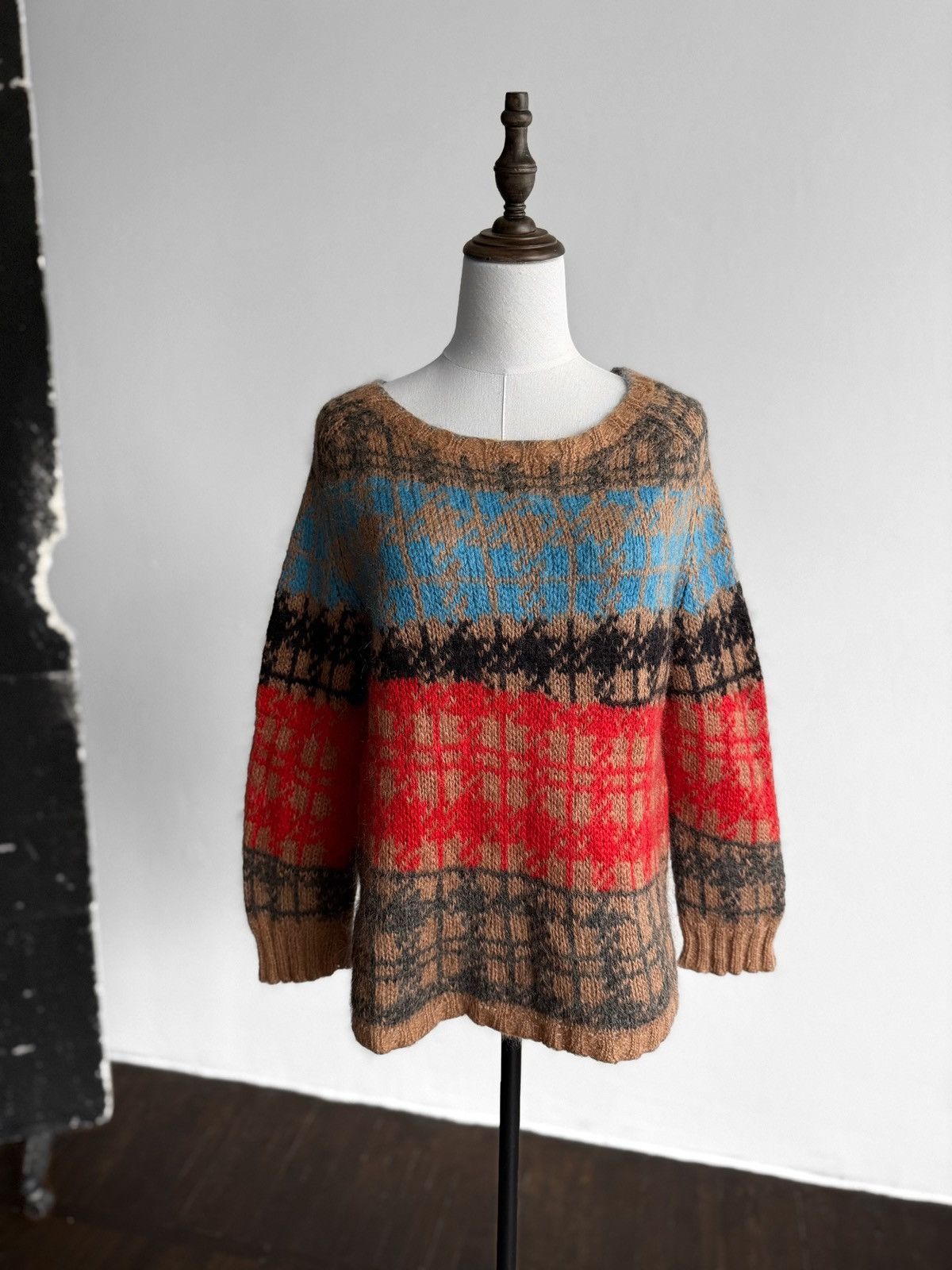 Other Jucca Womens Plaid Fair Isle Mohair Wool Blend Sweater Size M / US 6-8 / IT 42-44 - 1 Thumbnail