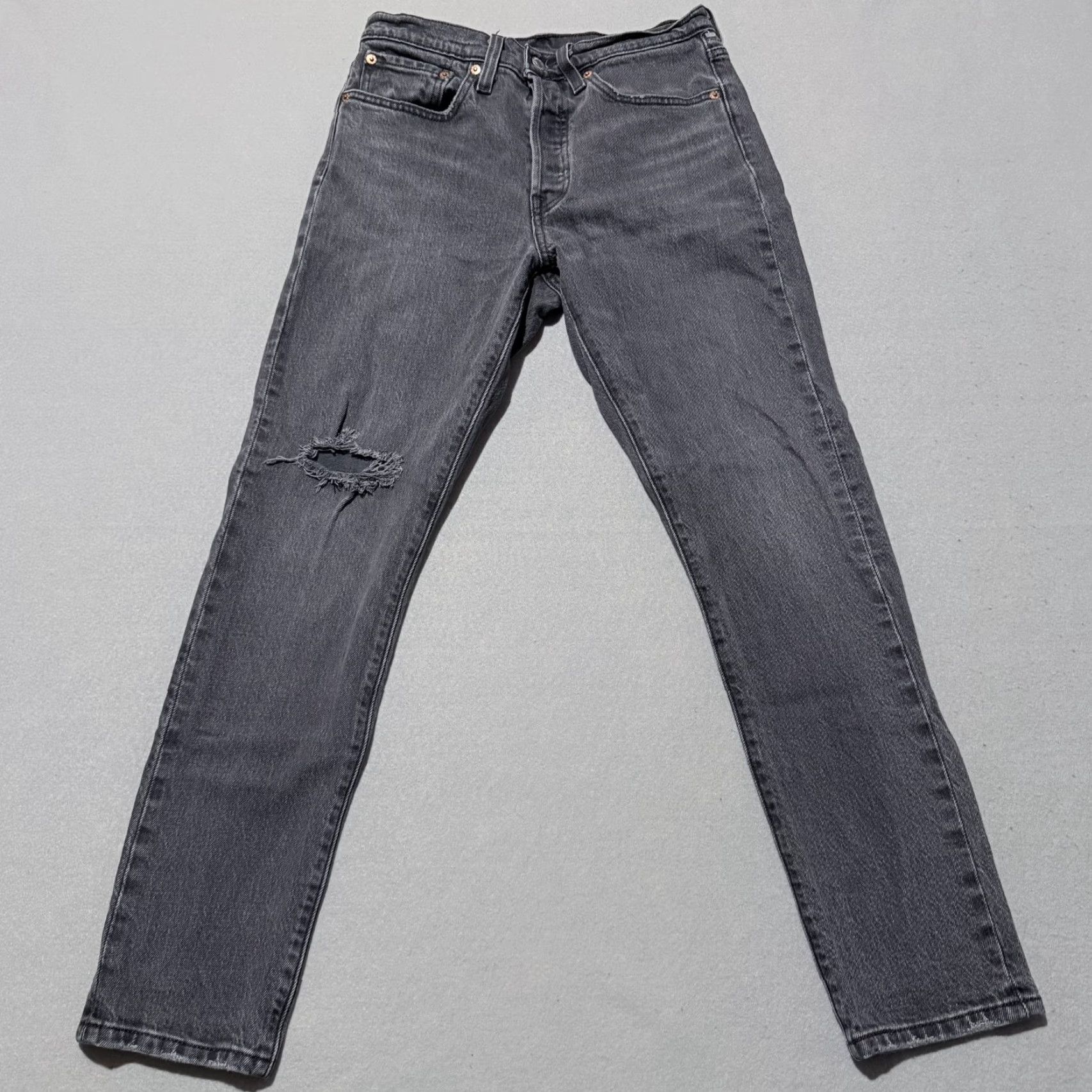 Levi's Levi’s Premium 501 Skinny Jeans Women Gray Denim Distressed Slim Fit 26x28 Jeans Size 26" / US 2 / IT 38 - 2 Thumbnail