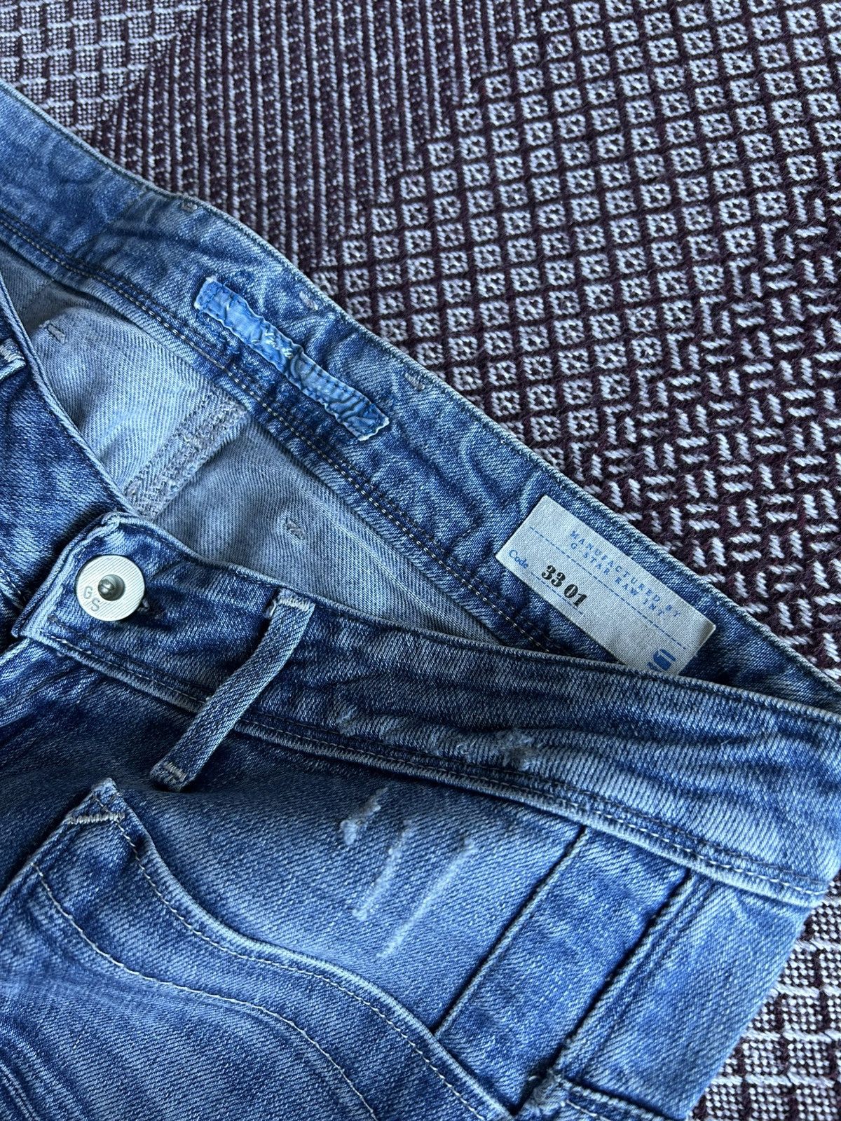 G-Star × Vintage Vintage G-star Raw Low Tapered Denim Distressed Jeans Sz 28 Size US 28 / EU 44 - 6 Thumbnail