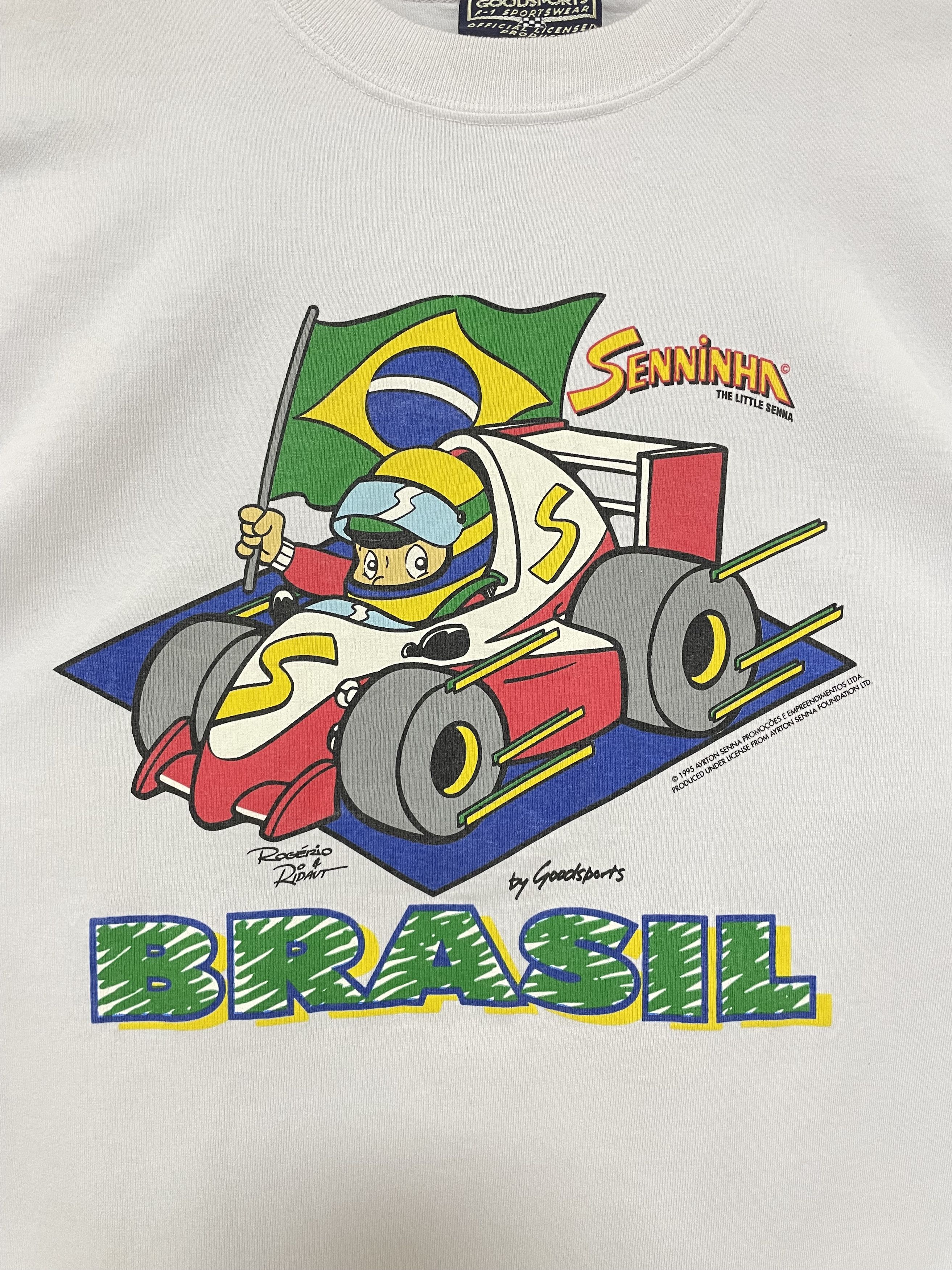 Formula 1 SENNINHA BRASIL F1 Ayrton Senna 1995 Vintage T-Shirt Tee Size US XL / EU 56 / 4 - 9 Thumbnail
