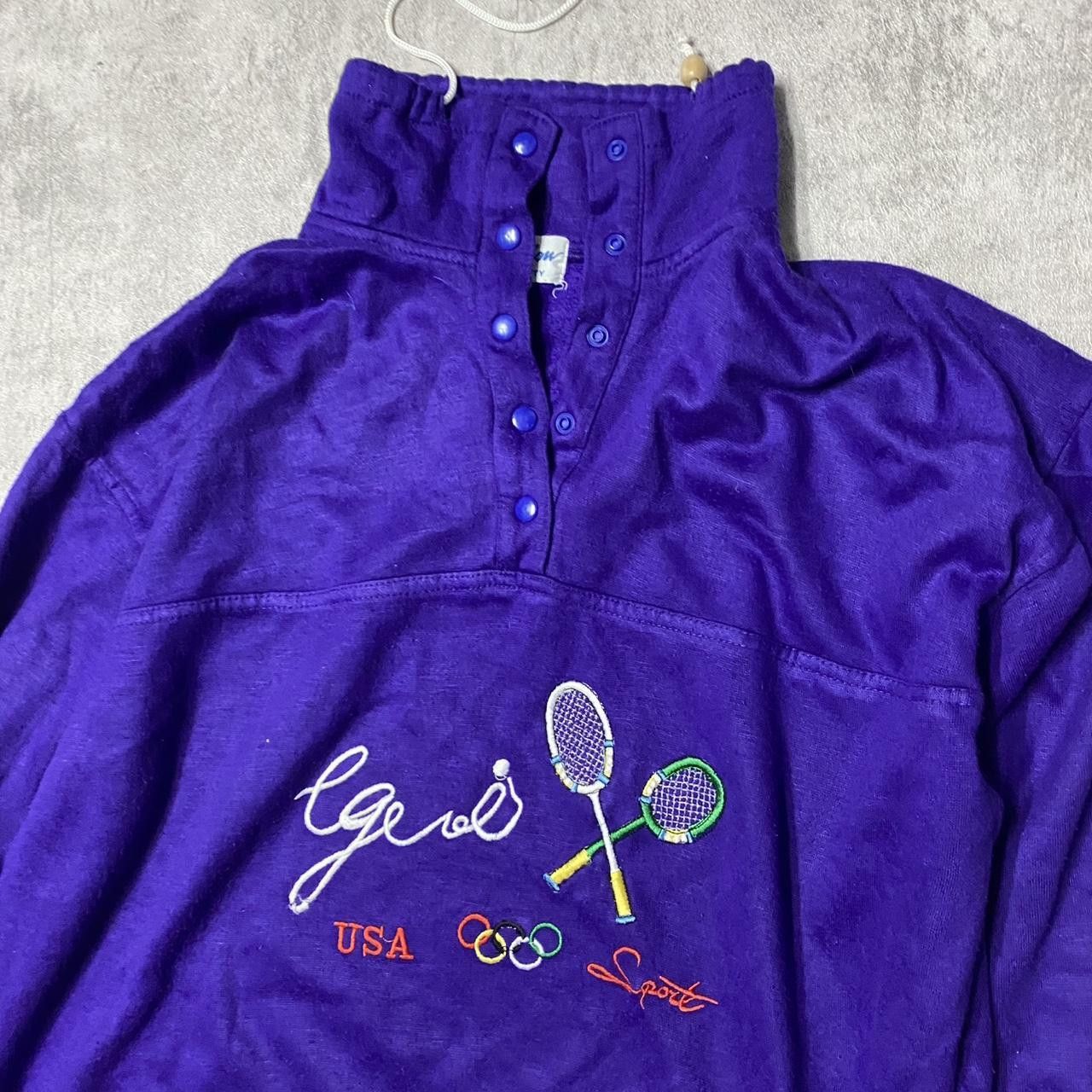 Other 80s purple and yellow embroidered tennis sweatshirt Size US L / EU 52-54 / 3 - 2 Thumbnail