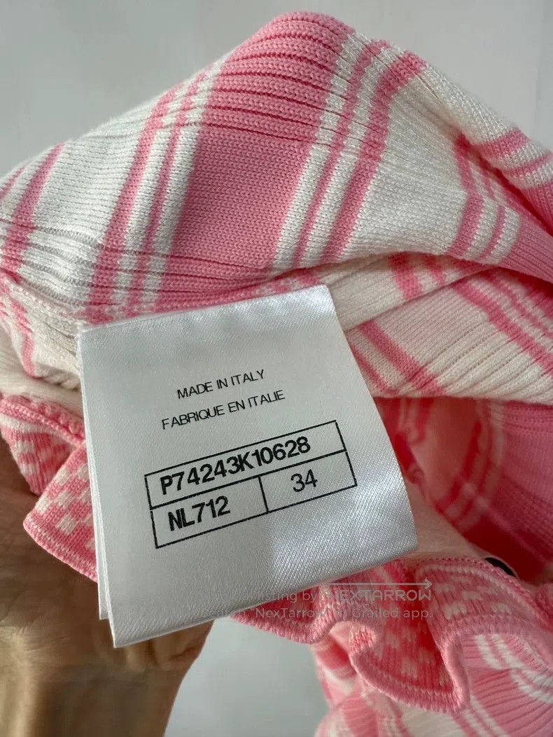 Chanel Chanel 23C pink striped knitted skirt umbrella skirt Size 42" / US 20 - 6 Thumbnail