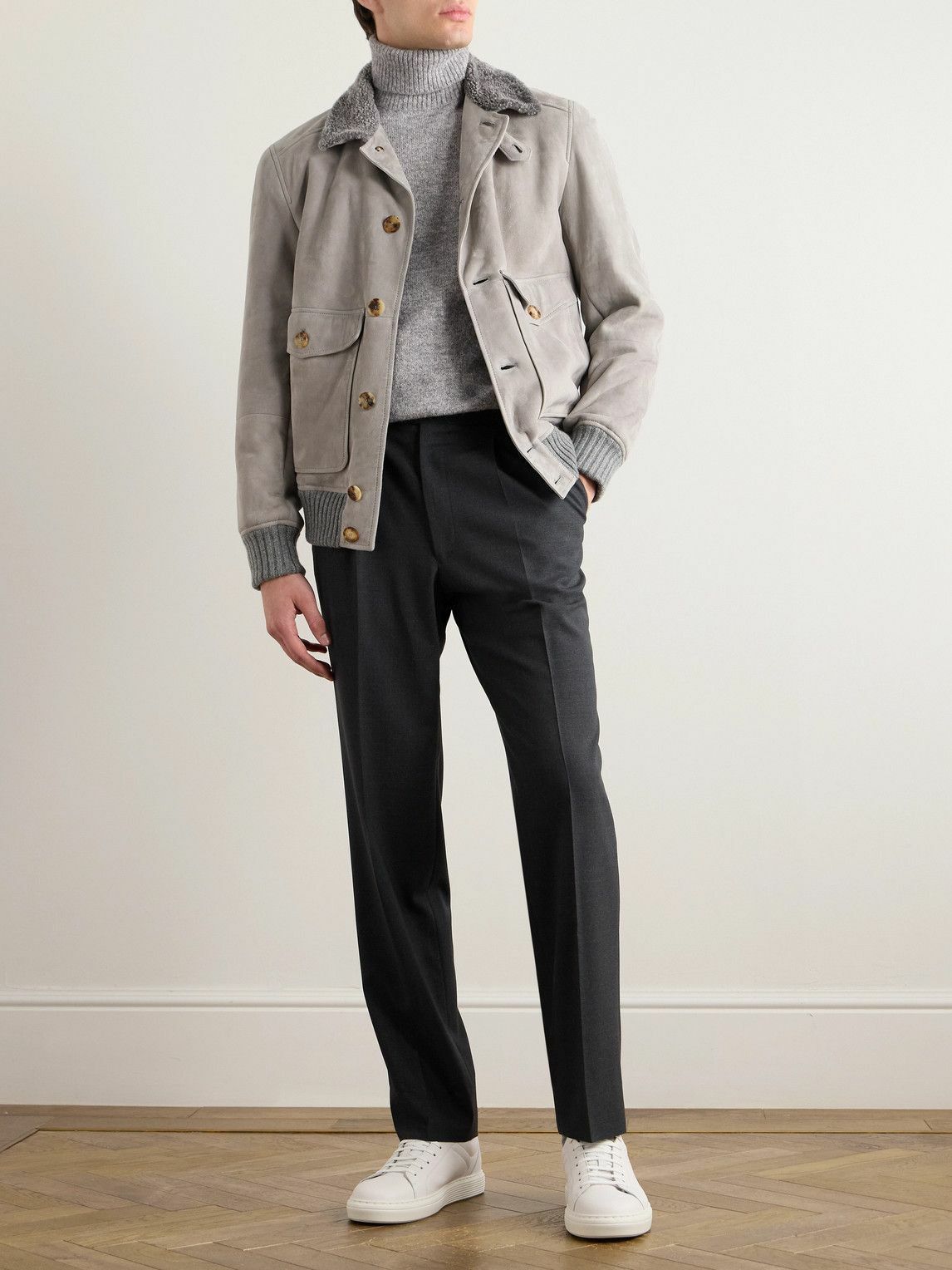 Brunello Cucinelli o1y0526 Turtleneck Sweater in Light Gray Size US M / EU 48-50 / 2 - 5 Thumbnail