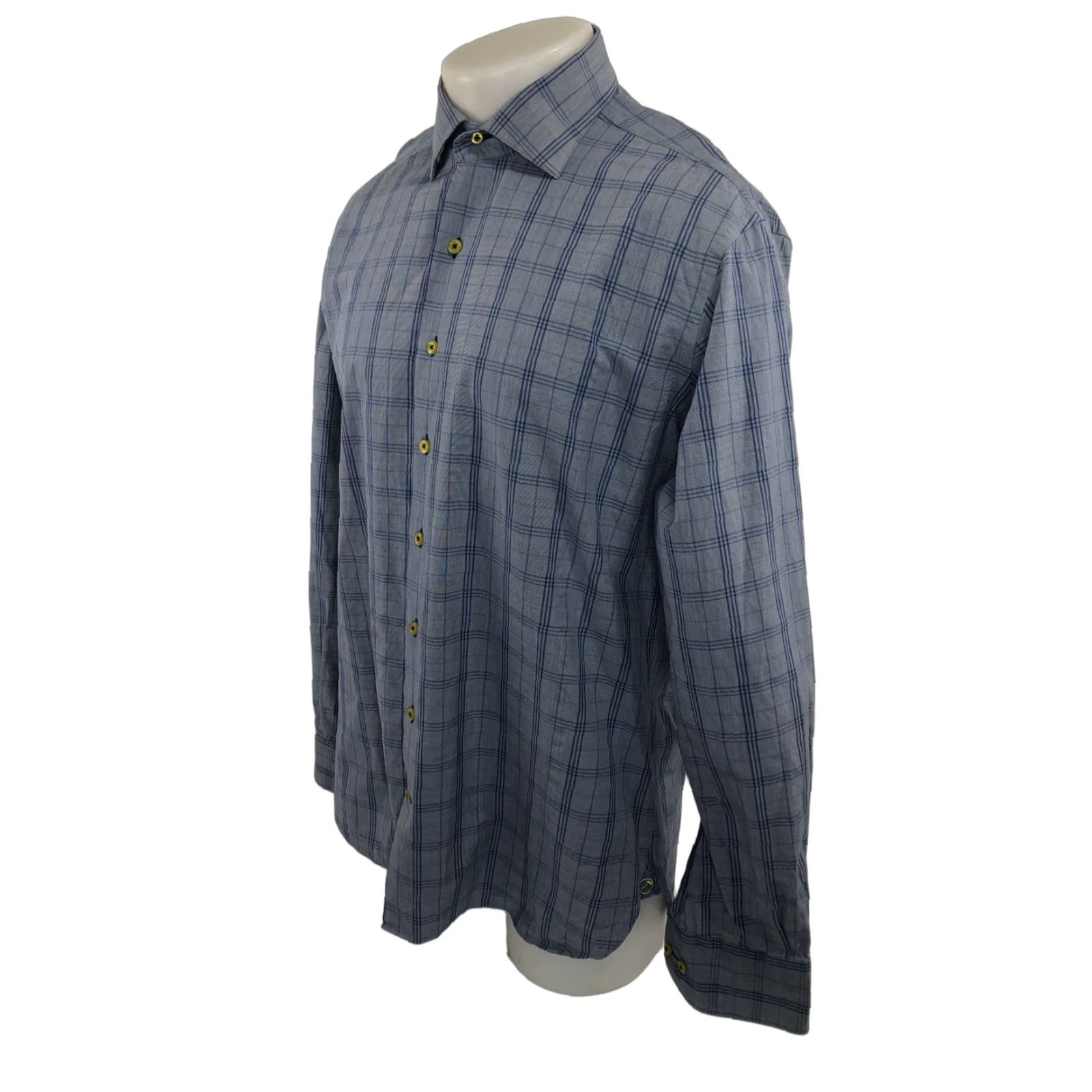 Vintage Hammer Made Plaid Check Shirt Mens 42 / 16.5 Long Sleeve Button-Up Blue 16.5 Mens B17 Size US XL / EU 56 / 4 - 1 Thumbnail