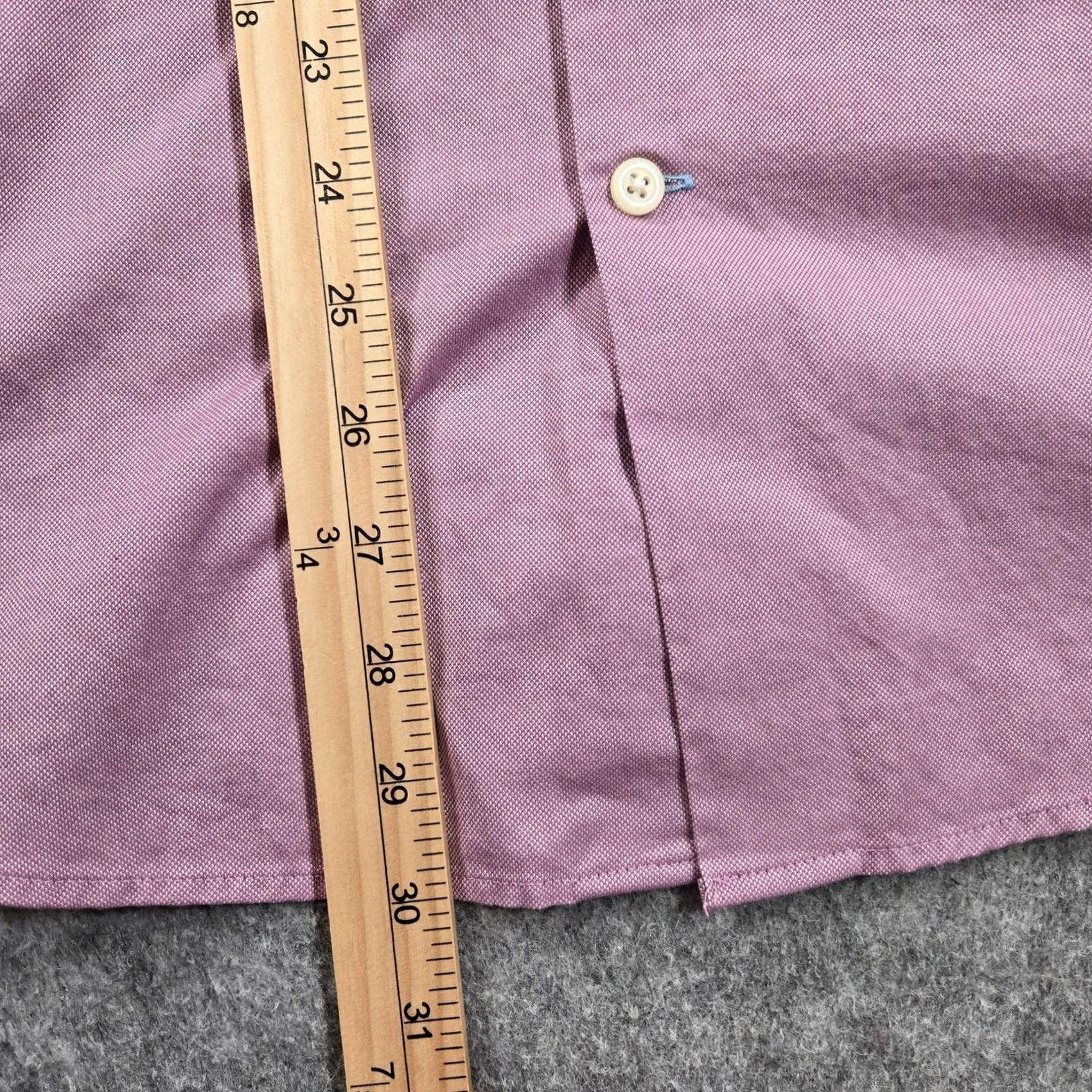 Banana Republic Banana Republic Dress Shirt Mens Medium Purple Solid Grant Fit Supima Cotton LS Size 40R - 5 Thumbnail