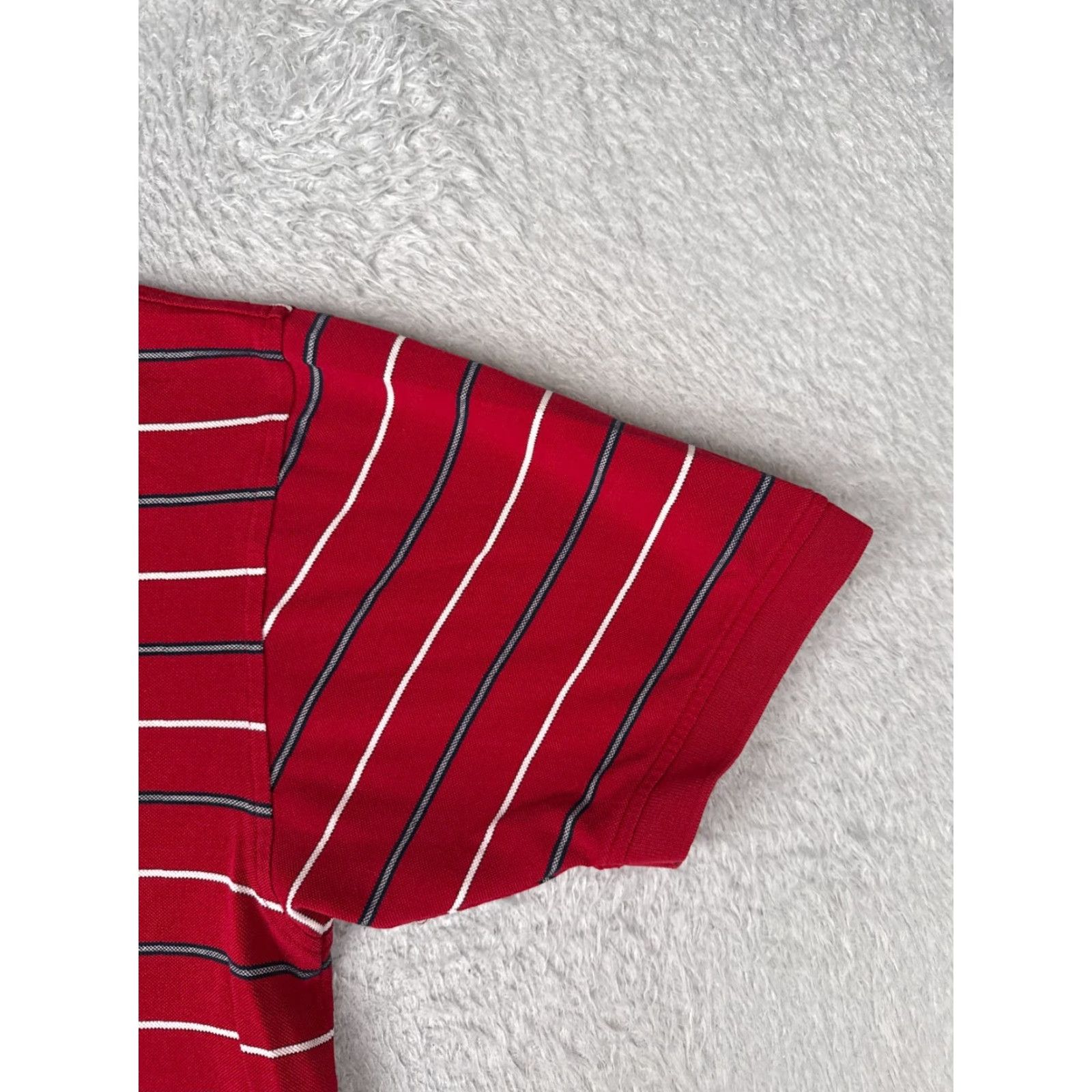 Tommy Hilfiger Tommy Hilfiger Golf Polo Shirt Adult Medium Red Stripe 100% Cotton Size US M / EU 48-50 / 2 - 2 Thumbnail