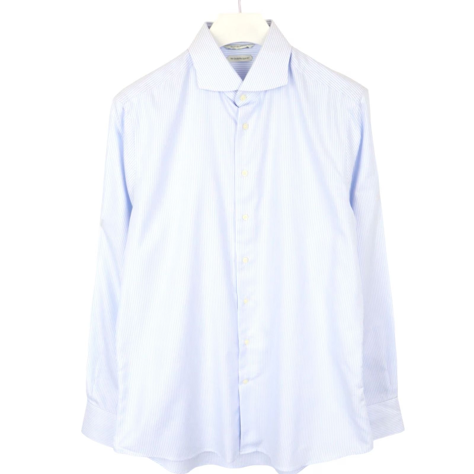 Suitsupply Suitsupply Pinstriped Dress Shirt Extra Slim Fit 43 / 17 Blue Men’s Long Sleeve Button-Up Formal Shirt Size 46R - 2 Thumbnail
