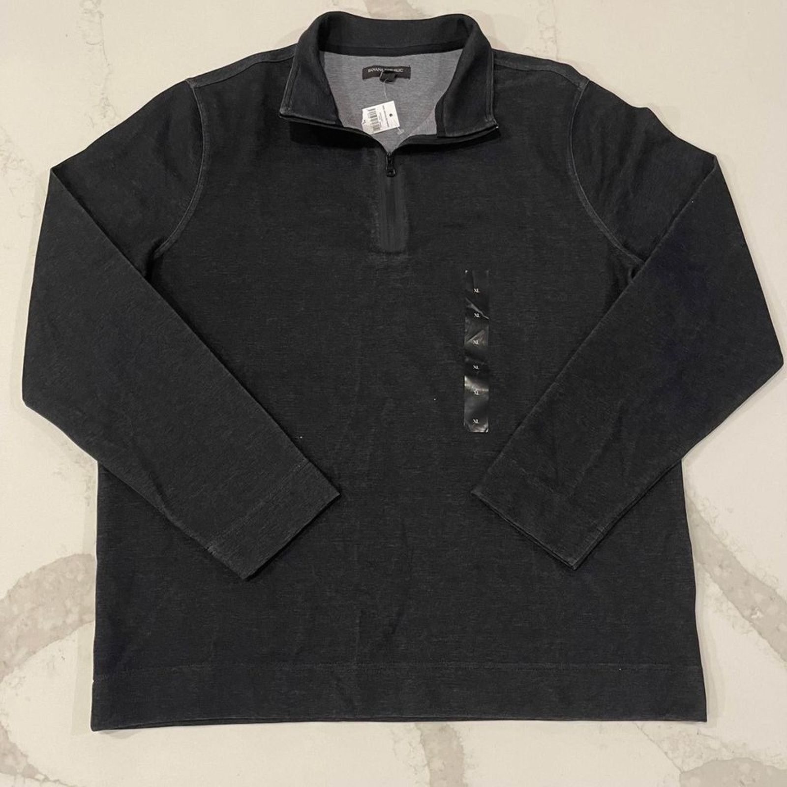 Banana Republic Banana Republic NWT Charcoal Gray Half Zip Sweater Mens XL Size US XL / EU 56 / 4 - 1 Thumbnail