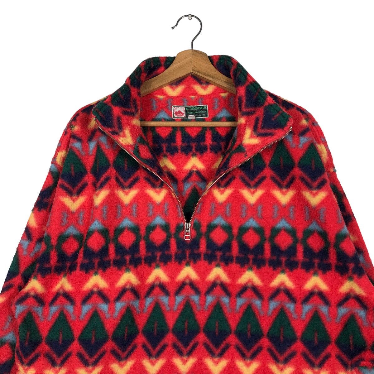 Vintage 🔥VINTAGE CREEKS USA FLEECE JACKET NATIVE NAVAJO ANORAK Size US M / EU 48-50 / 2 - 12 Thumbnail