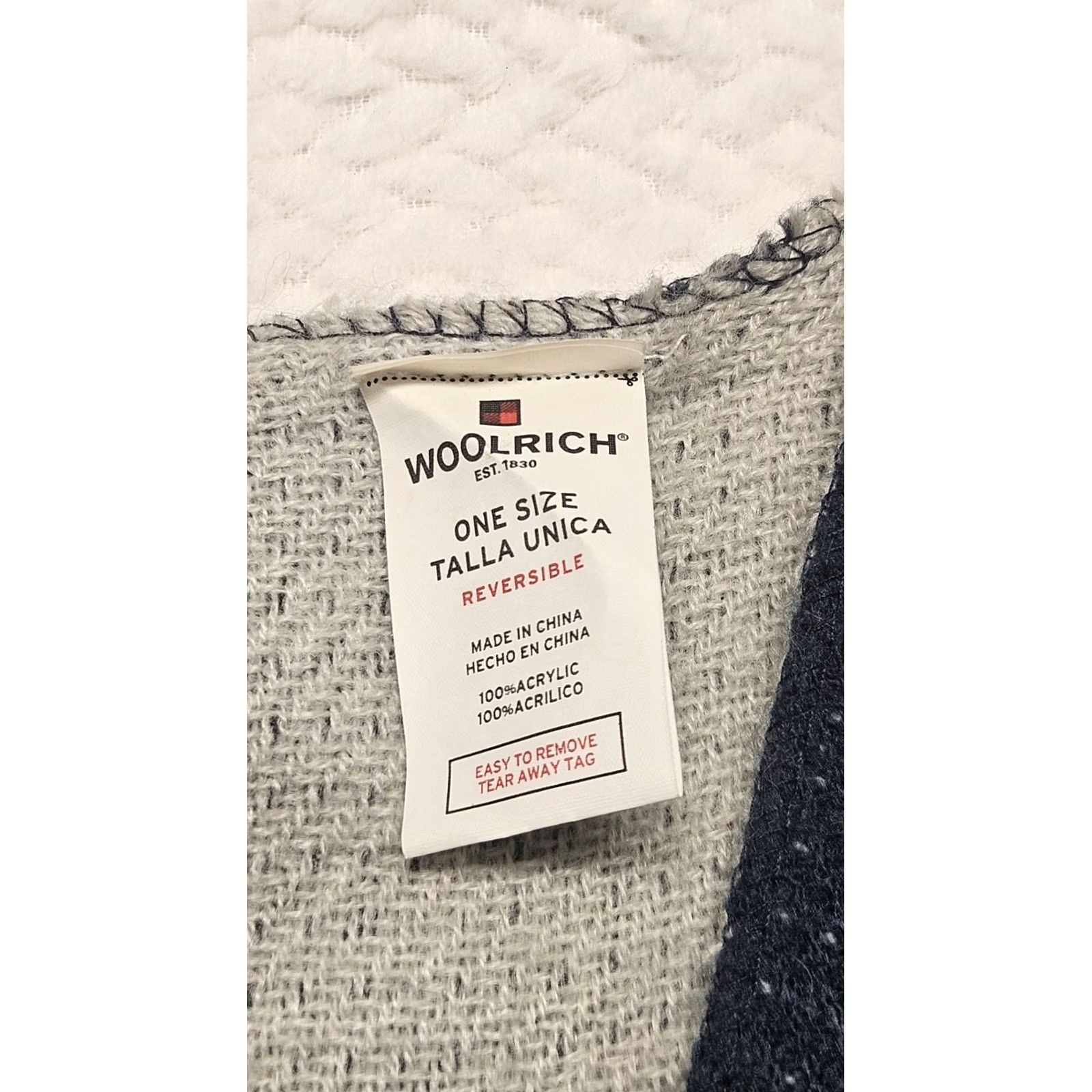 Vintage Woolrich Shawl Wrap Reversible Poncho Woman One Size Blue Gray Shawl/Wrap Womens Size ONE SIZE - 3 Thumbnail