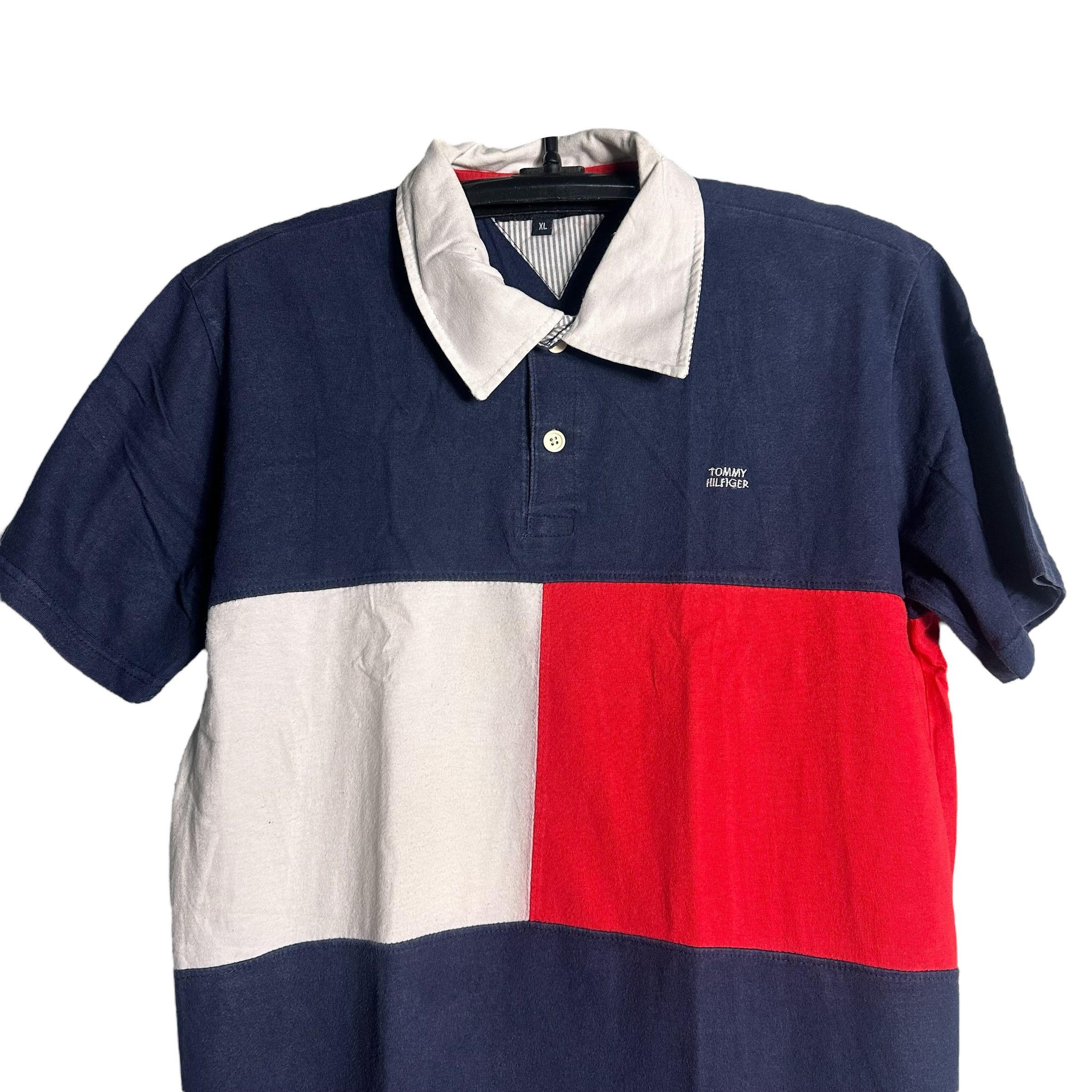 Tommy Hilfiger 🔥RARE🔥Vintage Tommy Hilfiger Flag Spell Out Polo Shirt Size US XL / EU 56 / 4 - 2 Thumbnail