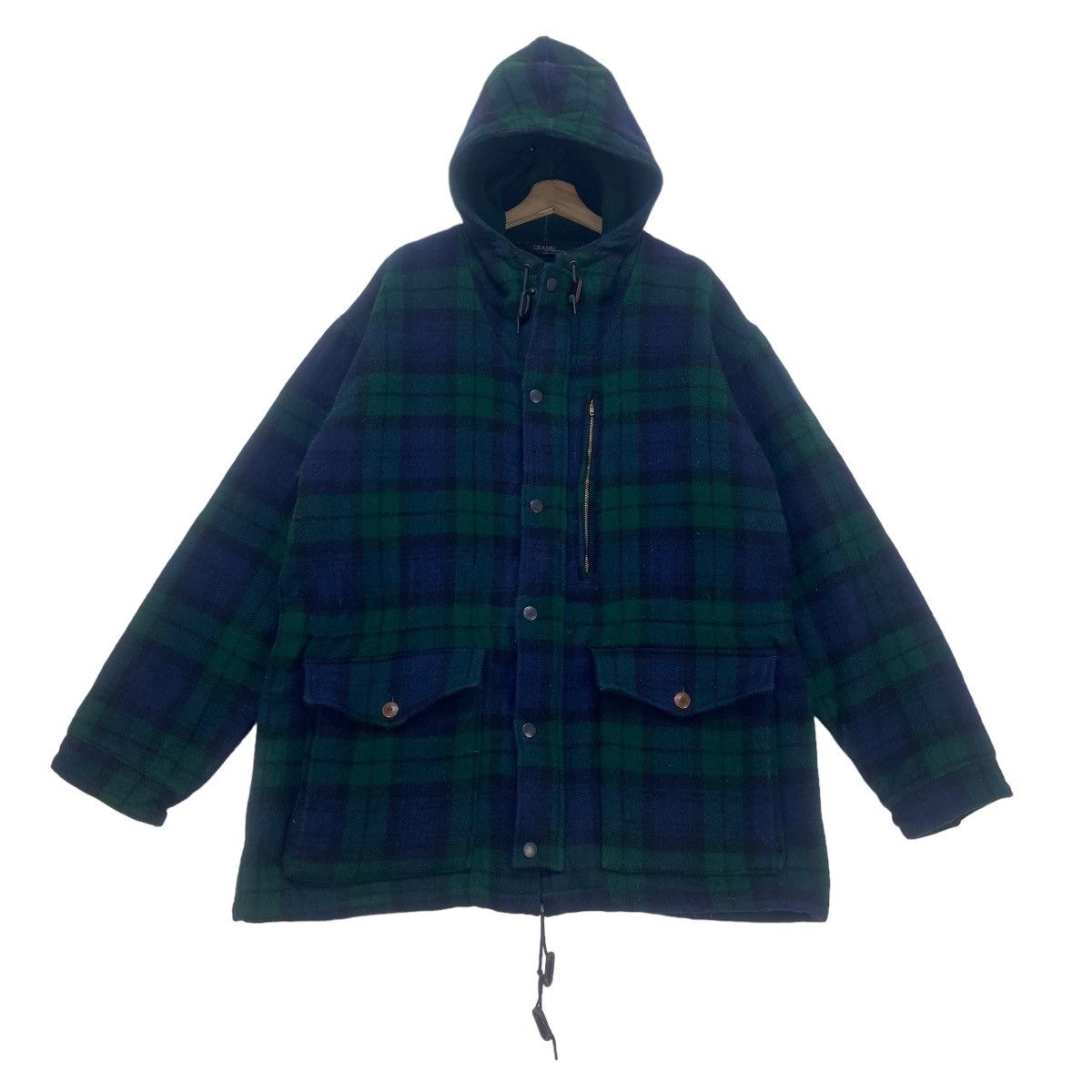 Polo Ralph Lauren Vtg PRL Checkered Plaid Tartan Wool Heavy Coat Size US L / EU 52-54 / 3 - 2 Thumbnail