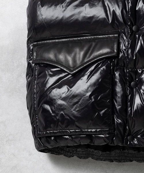 Number (N)ine Number nine COMBINATION DOWN VEST Nylon Leather Size US XL / EU 56 / 4 - 5 Thumbnail