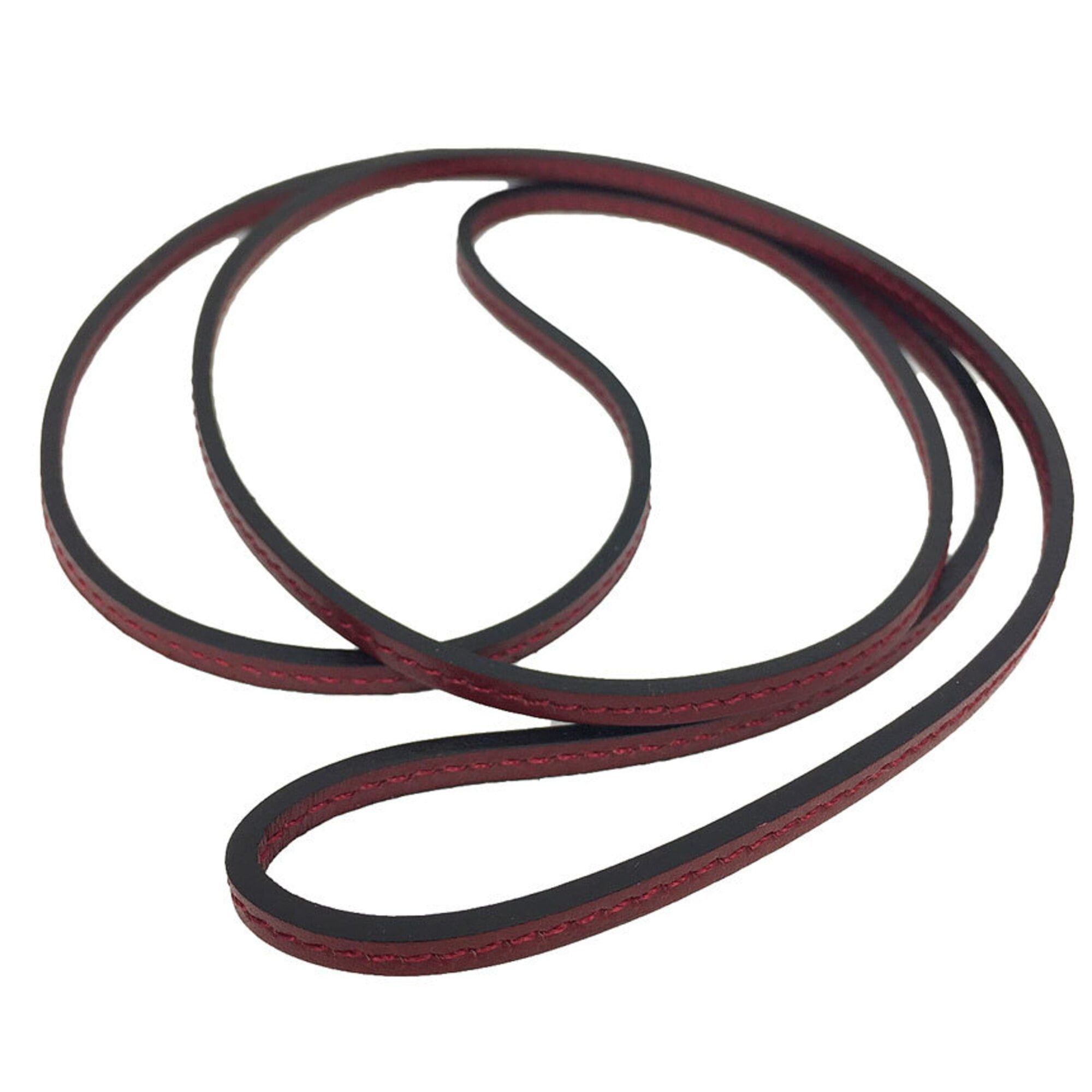Hermes Hermes Lanieres Choker Necklace Bracelet Leather Cord Rouge H Size ONE SIZE - 1 Thumbnail