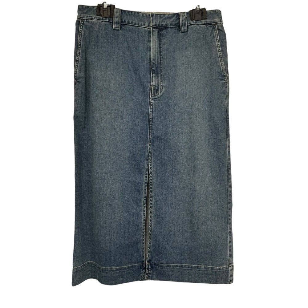 Enza Costa ENZA COSTA SOFT TOUCH FRONT SLIT DENIM JEAN SKIRT WOMENS Size 29" - 8 Thumbnail