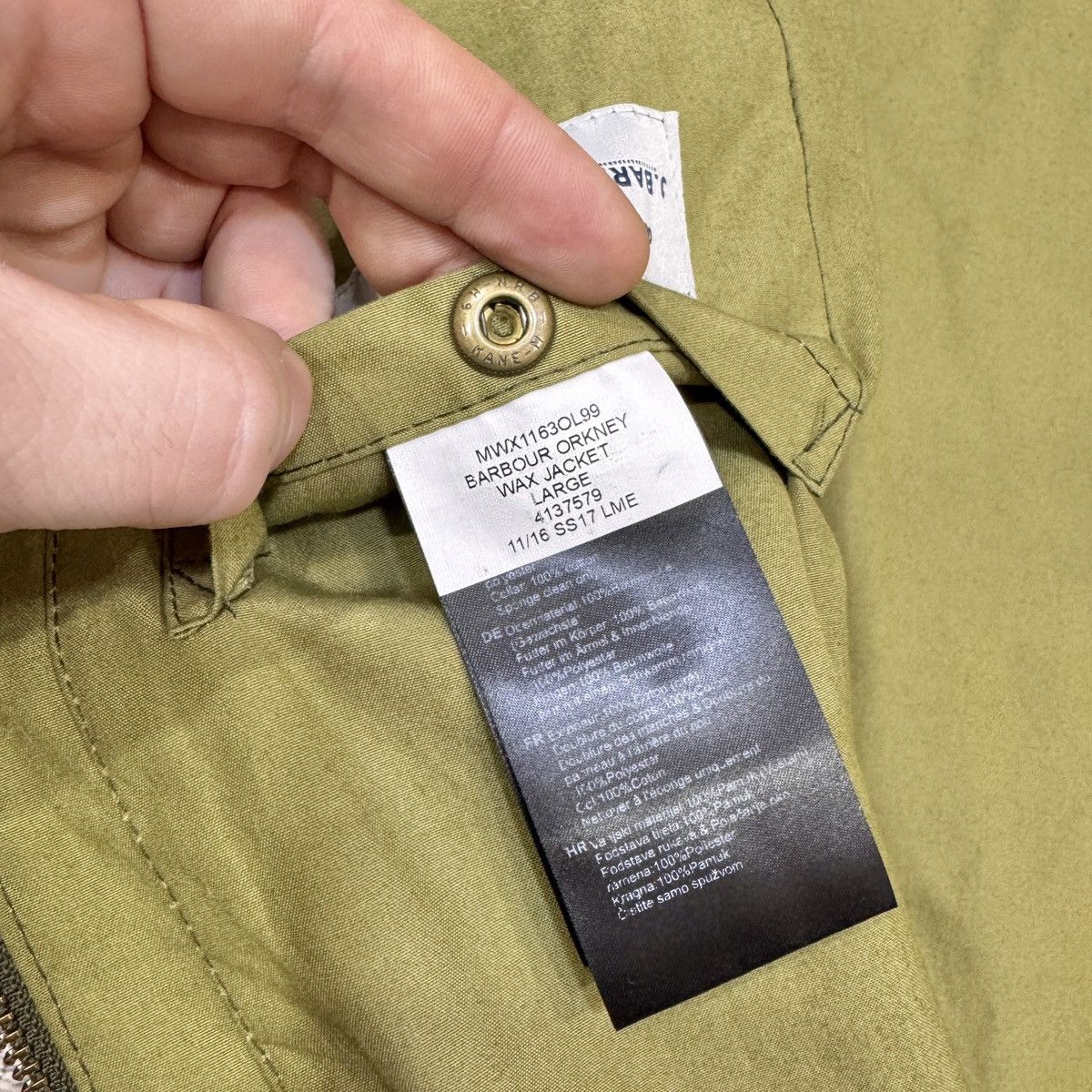Barbour Barbour Orkney Mens Waxed Jacket L size Size US L / EU 52-54 / 3 - 13 Thumbnail