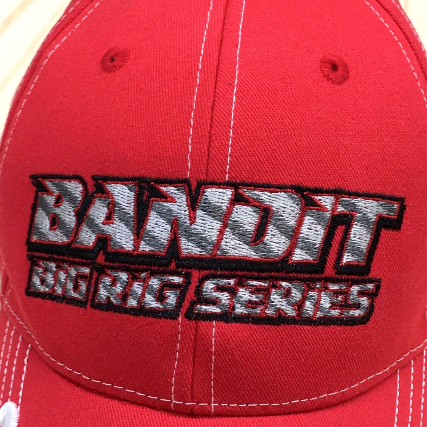 Logo 7 Bandit Big Rig Series Baseball Cap Mens Red OS Curved Brim Embroidered Logo Size ONE SIZE - 4 Thumbnail