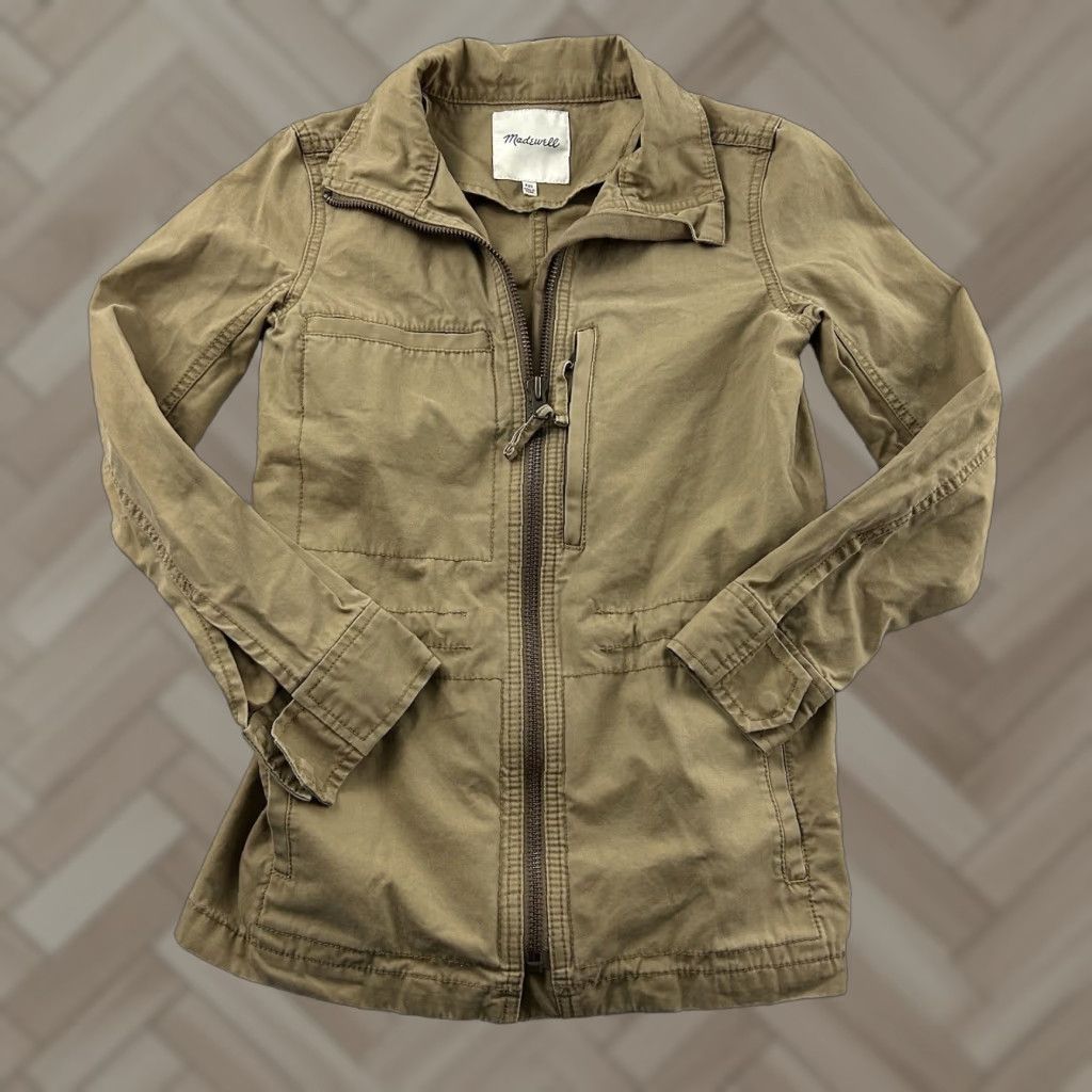 Madewell Madewell Jacket Women XXS Beige Khaki Long Sleeve Full Zip Casual Cotton Size XXS / US 00 / IT 34 - 1 Thumbnail
