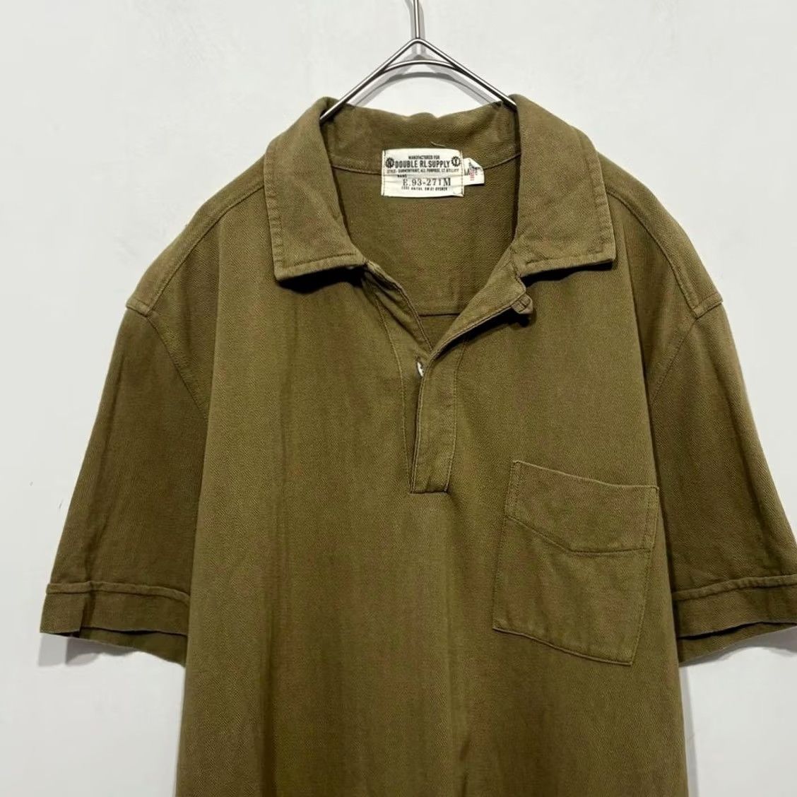 Ralph Lauren RRL RALPH LAUREN HERRINGBONE OPEN COLLAR POLO PULLOVER HOBLY OLIVE SIZE M USED Size US M / EU 48-50 / 2 - 3 Thumbnail
