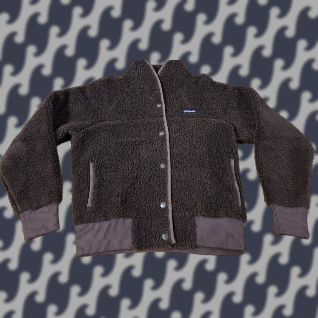 Patagonia Patagonia Jacket Women's Small Brown Snap Front Bomber Retro Fleece Deep Pile Fall Winter Spring Size S / US 4 / IT 40 - 1 Thumbnail