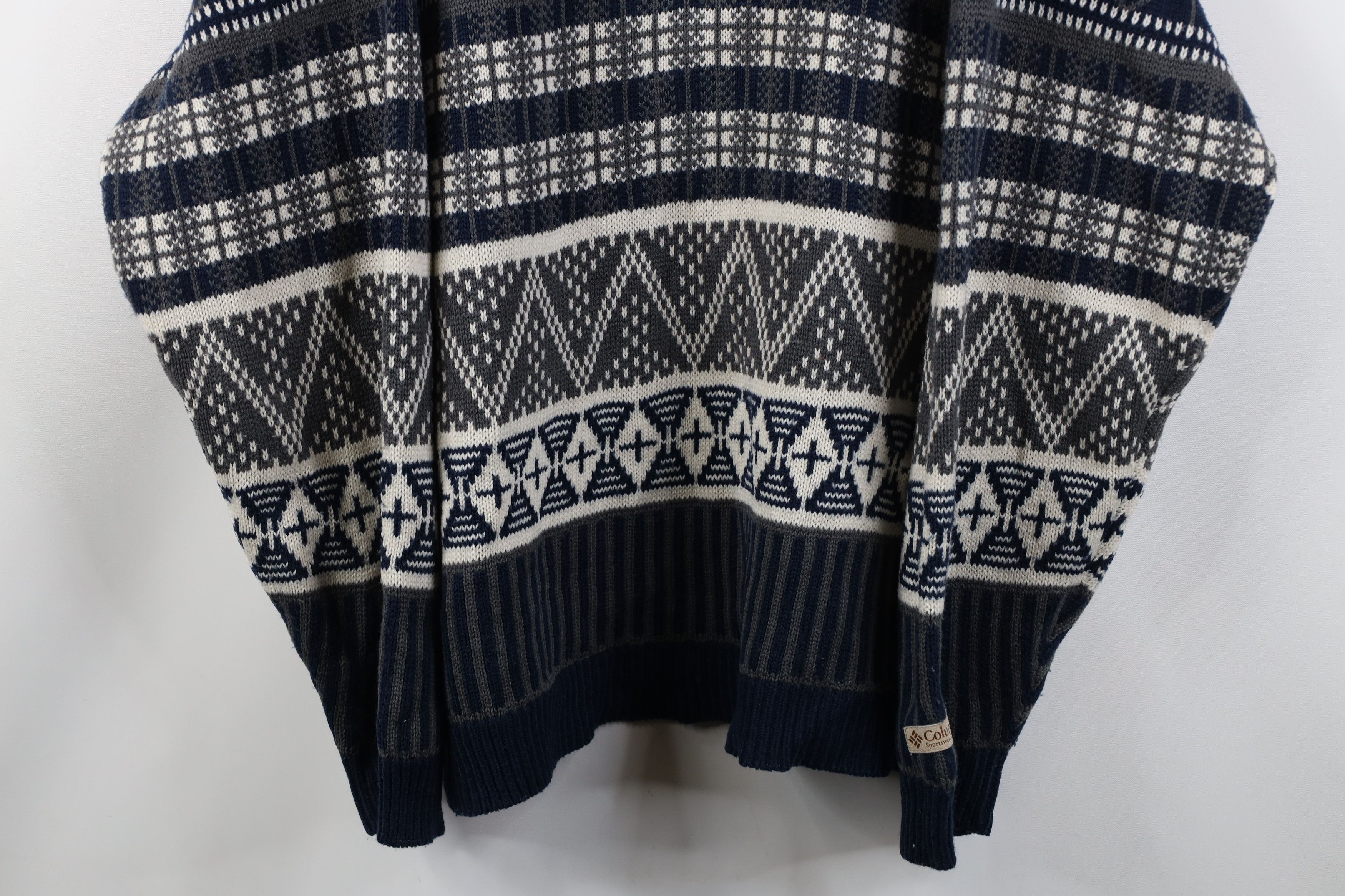 Columbia Vintage 90s Columbia Knit Half Zip Pullover Sweater Acrylic Size US XL / EU 56 / 4 - 3 Thumbnail
