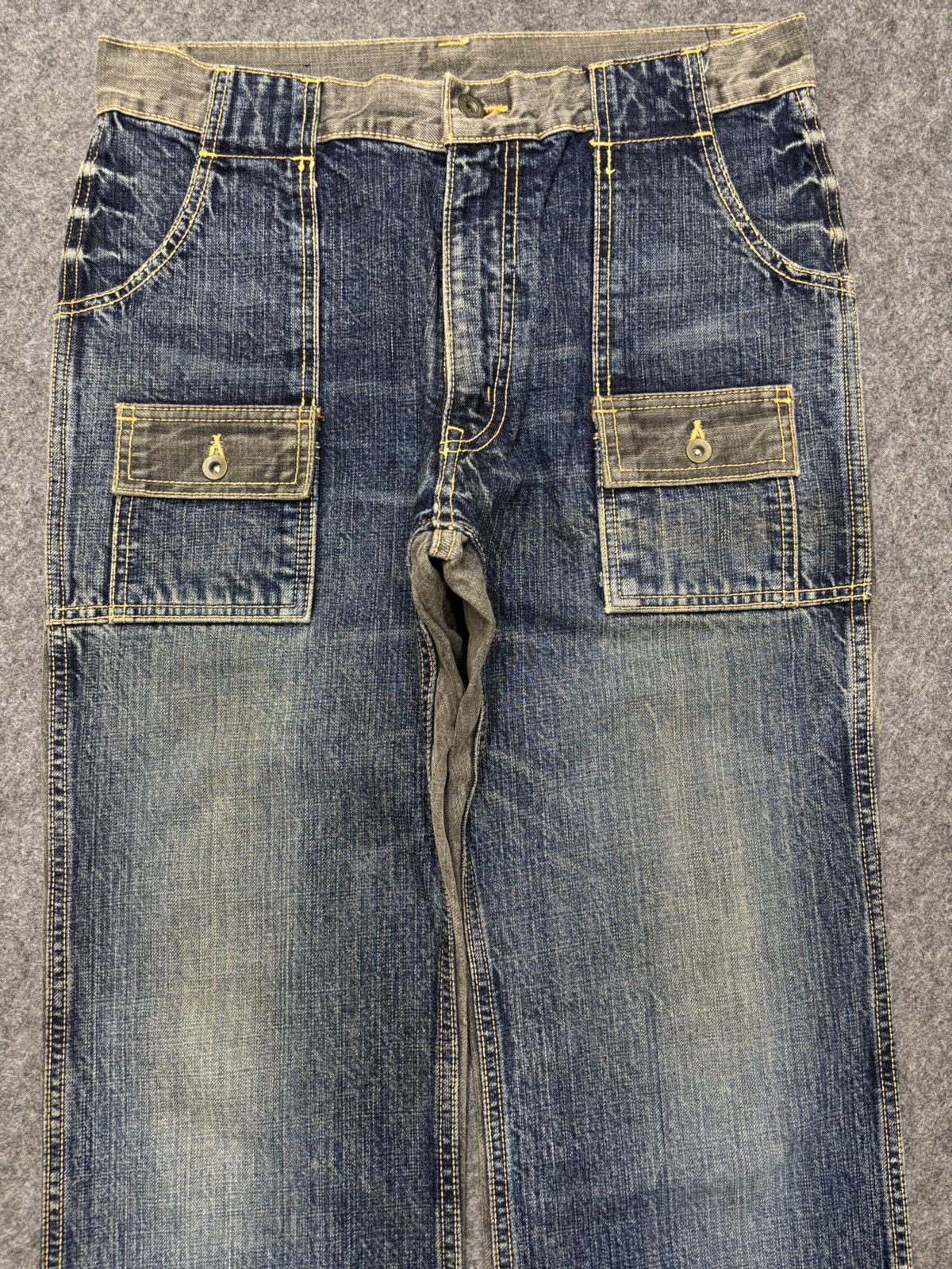 Japanese Brand 💥90s Style💥Japanese Brand Two Tones Sturdy Bush Denim F692 Size US 31 - 4 Thumbnail