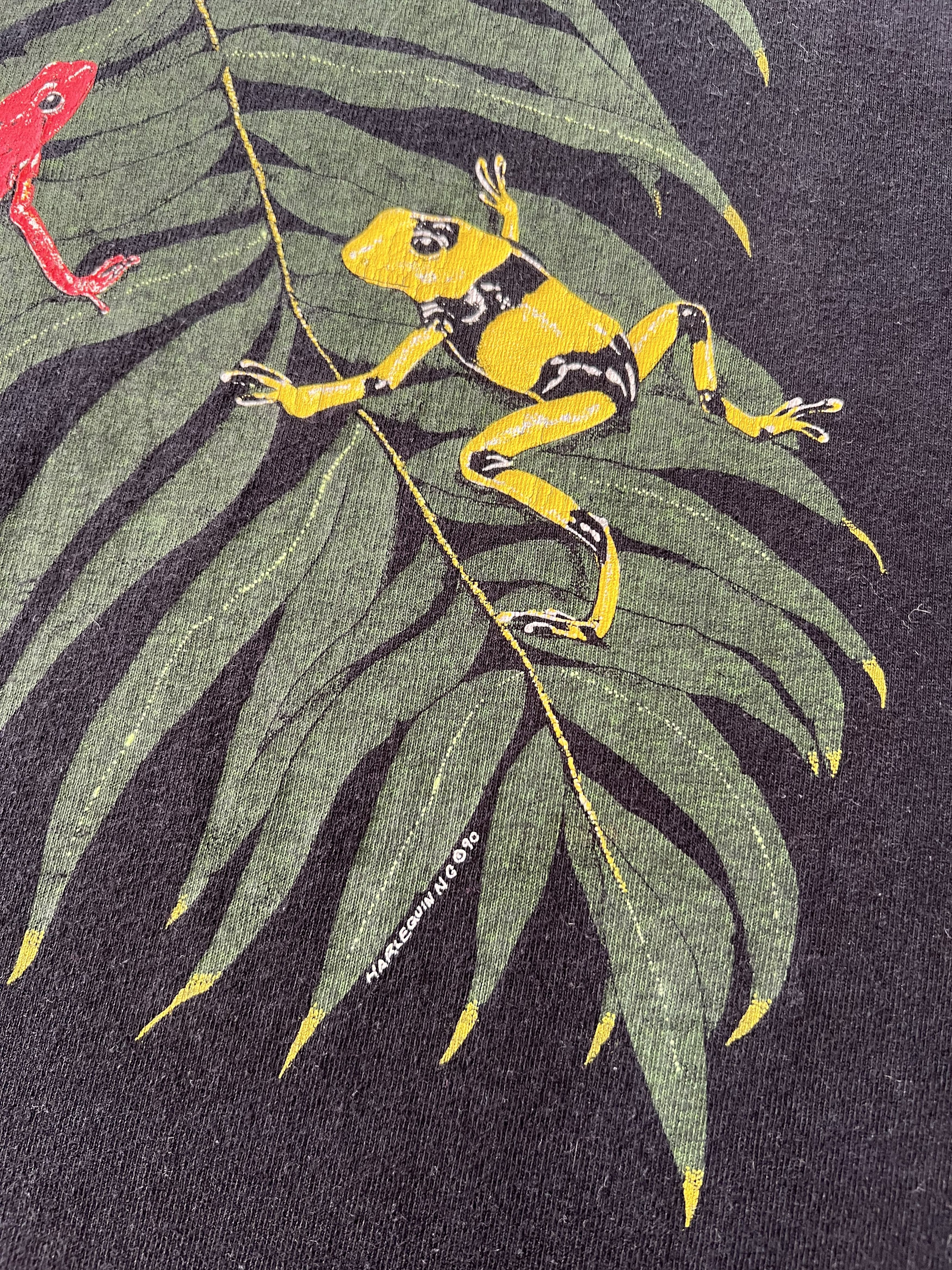 Vintage Vintage 1990 Harlequin Frog Animal Nature Black T-shirt Size US XL / EU 56 / 4 - 8 Thumbnail