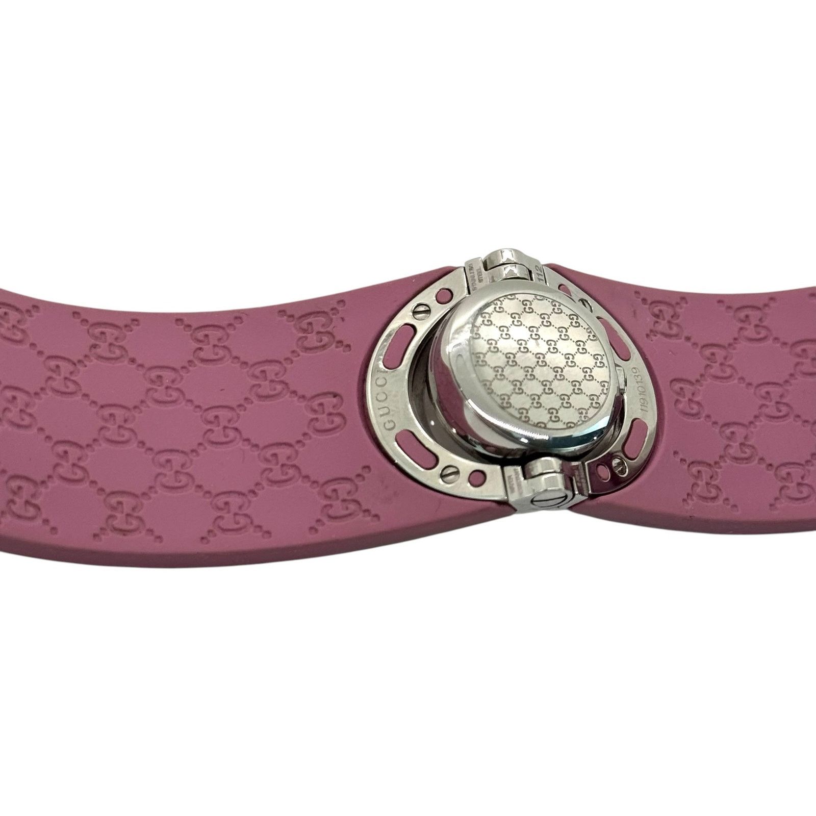 Gucci Gucci GG Twirl Pink Rubber Bangle Watch Size ONE SIZE - 14 Thumbnail