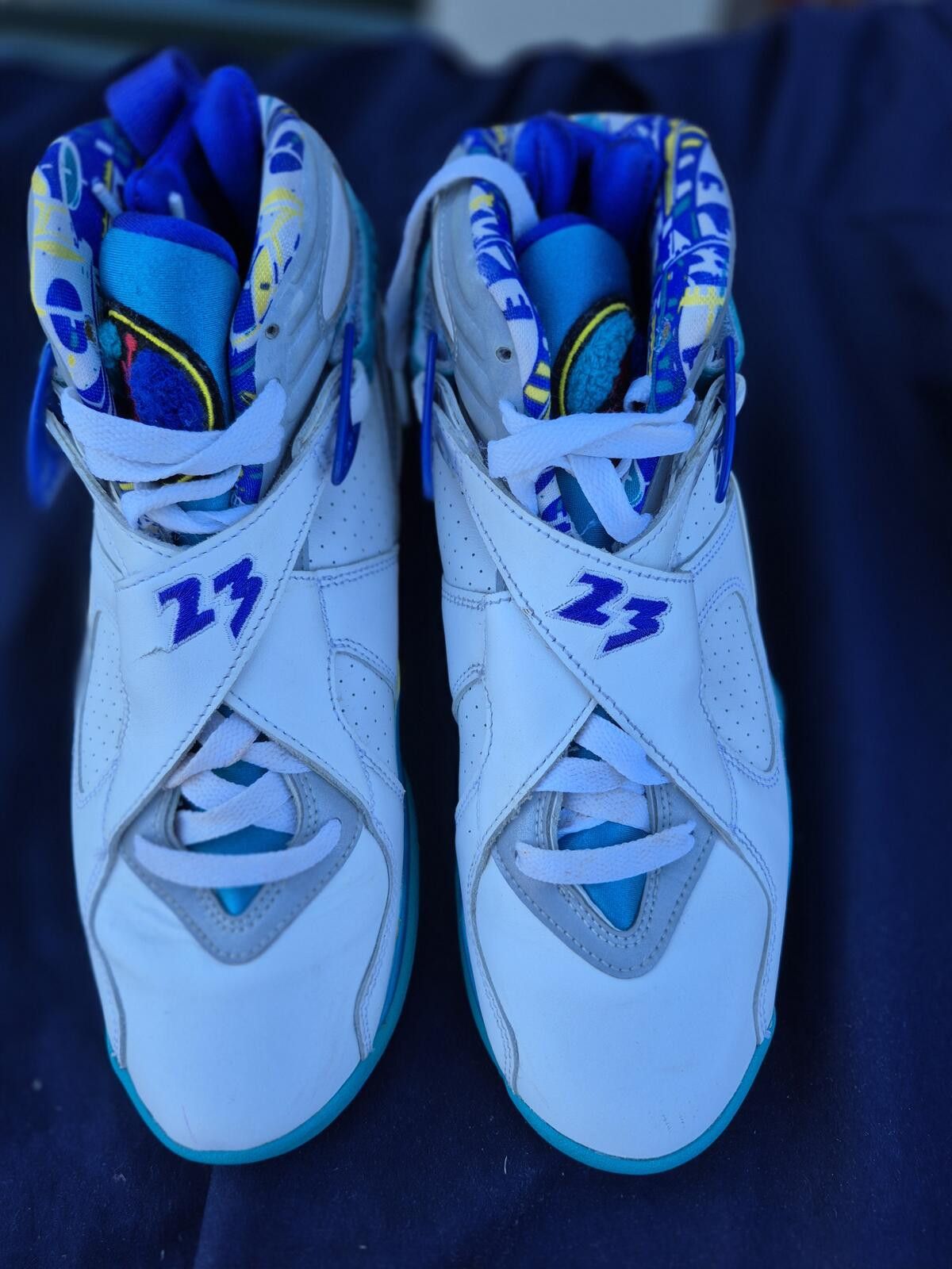 Jordan Brand Air Jordan 8 Retro “White Aqua” Womens 8.5 Used No Box Size US 8.5 / IT 38.5 - 3 Thumbnail