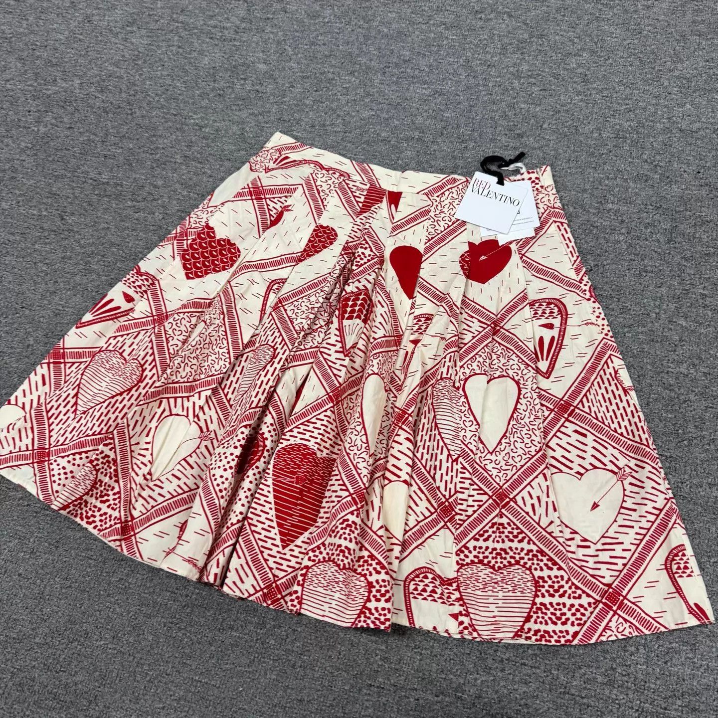 Valentino Valentino Heart-Print A-Line Skirt 42 New with Tags Size 28" / US 6 / IT 42 - 3 Thumbnail